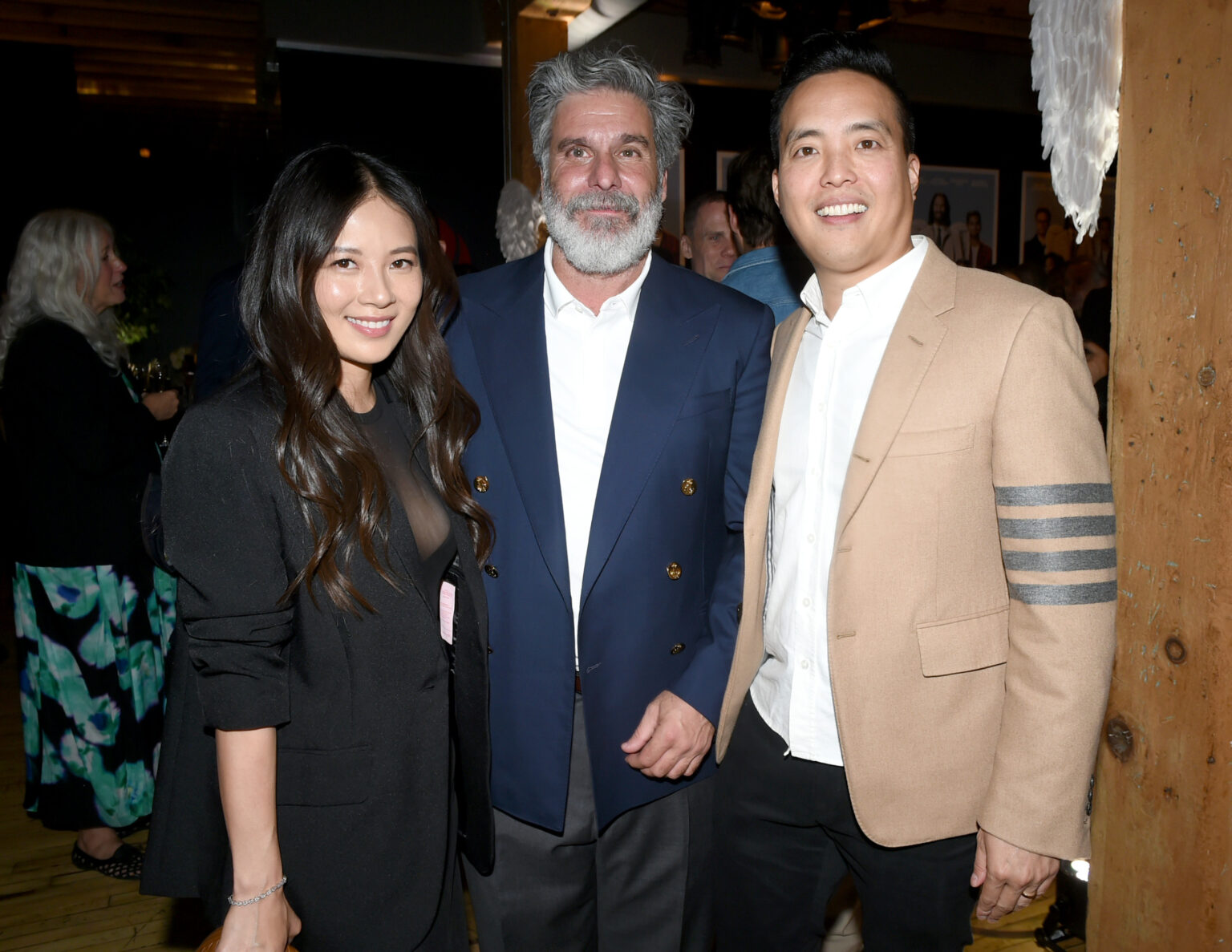 TORONTO, ONTARIO - SEPTEMBER 06: (L-R) Christine Ko, Anthony Katagas, and Alan Yang attend the “Good Fortune” World Premiere at the Toronto International Film Festival on September 06, 2025 in Toronto, Ontario. (Photo by Vivien Killilea/Getty Images for Lionsgate)