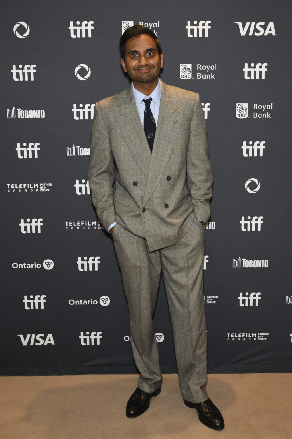 TORONTO, ONTARIO - SEPTEMBER 06: Aziz Ansari attends the “Good Fortune” World Premiere at the Toronto International Film Festival on September 06, 2025 in Toronto, Ontario. (Photo by Robert Okine/Getty Images for Lionsgate)