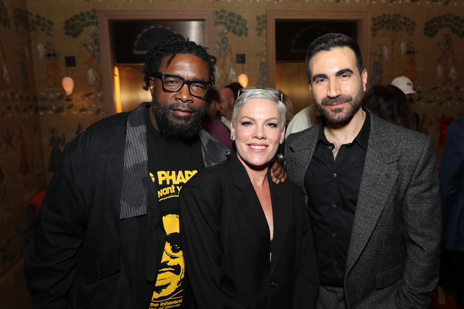 New York, New York - 9/17/25 - Questlove, Pink and Brett Goldstein (Co-writer,Producer) celebrates the U.S. premiere of Apple Original Films’ “All of You” at the Whitby Hotel. “All of You” streams globally on Apple TV+ on Friday, September 26, 2025. - PICTURED: Questlove, Pink and Brett Goldstein (Co-writer,Producer) - PHOTO by: Marion Curtis / StarPix for Apple Original Films - Location: The Whitby Theater