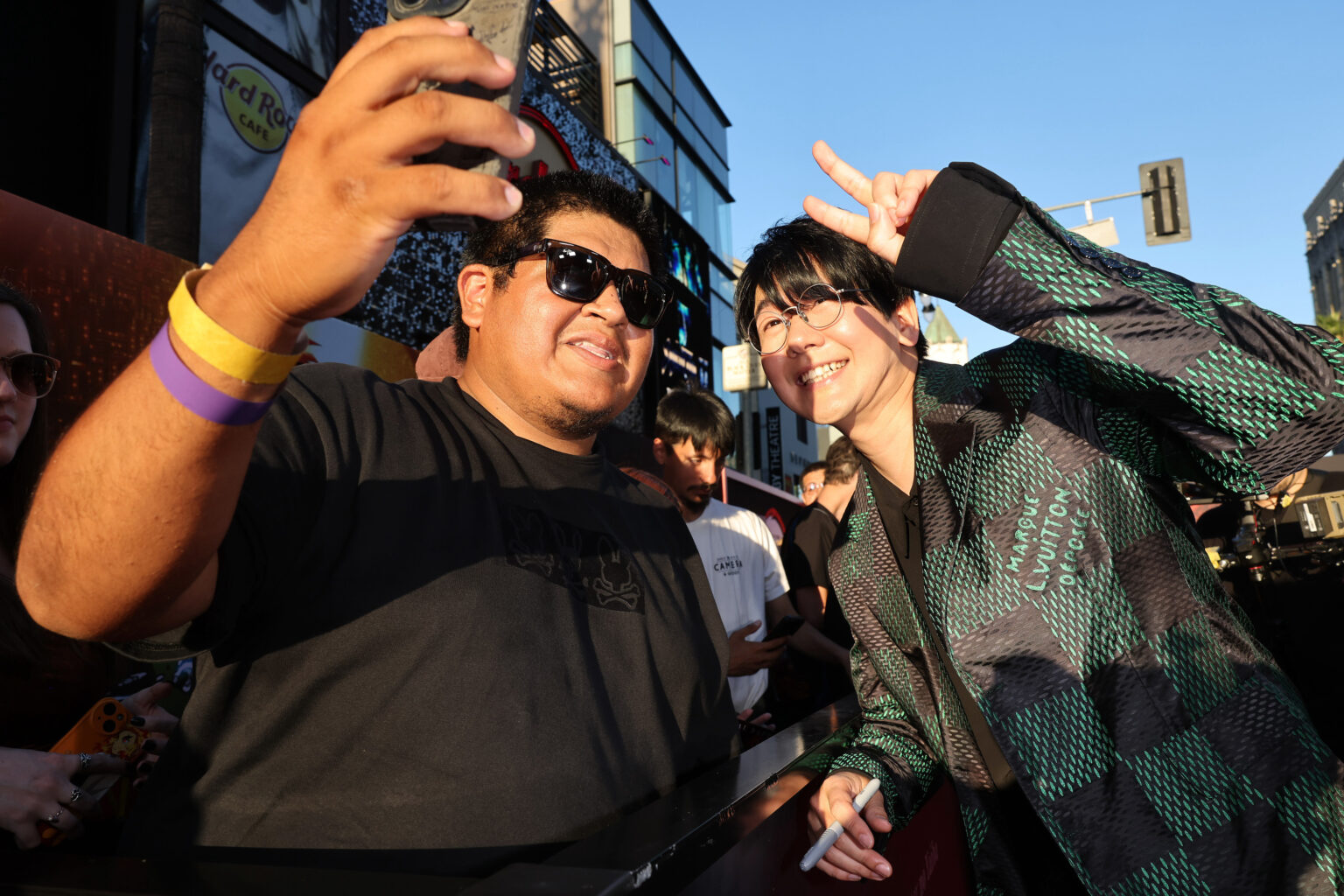 HOLLYWOOD, CALIFORNIA - SEPTEMBER 09: Natsuki Hanae (R) attends the Los Angeles premiere of "Demon Slayer: Kimetsu No Yaiba Infinity Castle" at TCL Chinese Theatre on September 09, 2025 in Hollywood, California. (Photo by Randy Shropshire/Getty Images for Crunchyroll, Sony Pictures Entertainment, Aniplex)