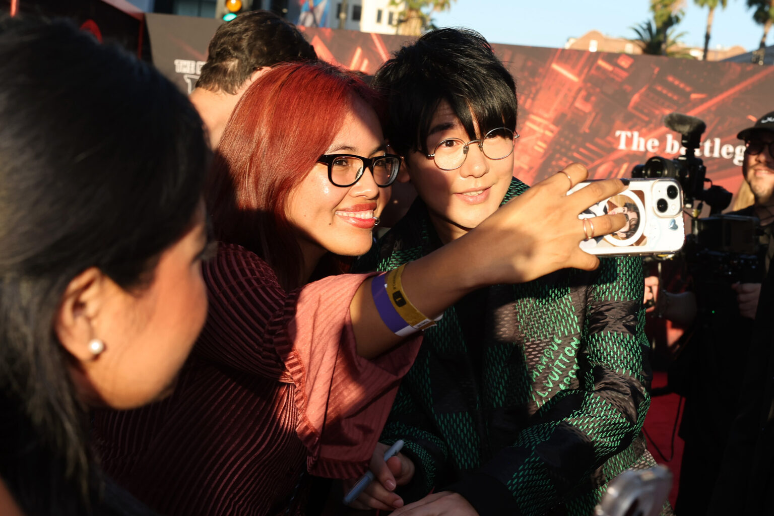 HOLLYWOOD, CALIFORNIA - SEPTEMBER 09: Natsuki Hanae (R) attends the Los Angeles premiere of "Demon Slayer: Kimetsu No Yaiba Infinity Castle" at TCL Chinese Theatre on September 09, 2025 in Hollywood, California. (Photo by Randy Shropshire/Getty Images for Crunchyroll, Sony Pictures Entertainment, Aniplex)