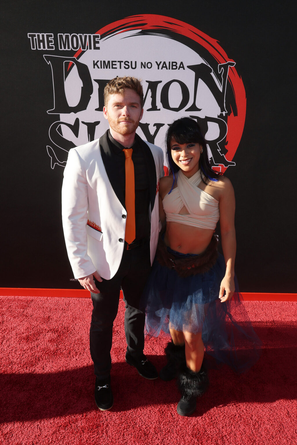 HOLLYWOOD, CALIFORNIA - SEPTEMBER 09: (L-R) Evan Williams and Lorena Abreu attend the Los Angeles premiere of "Demon Slayer: Kimetsu No Yaiba Infinity Castle" at TCL Chinese Theatre on September 09, 2025 in Hollywood, California. (Photo by Randy Shropshire/Getty Images for Crunchyroll, Sony Pictures Entertainment, Aniplex)
