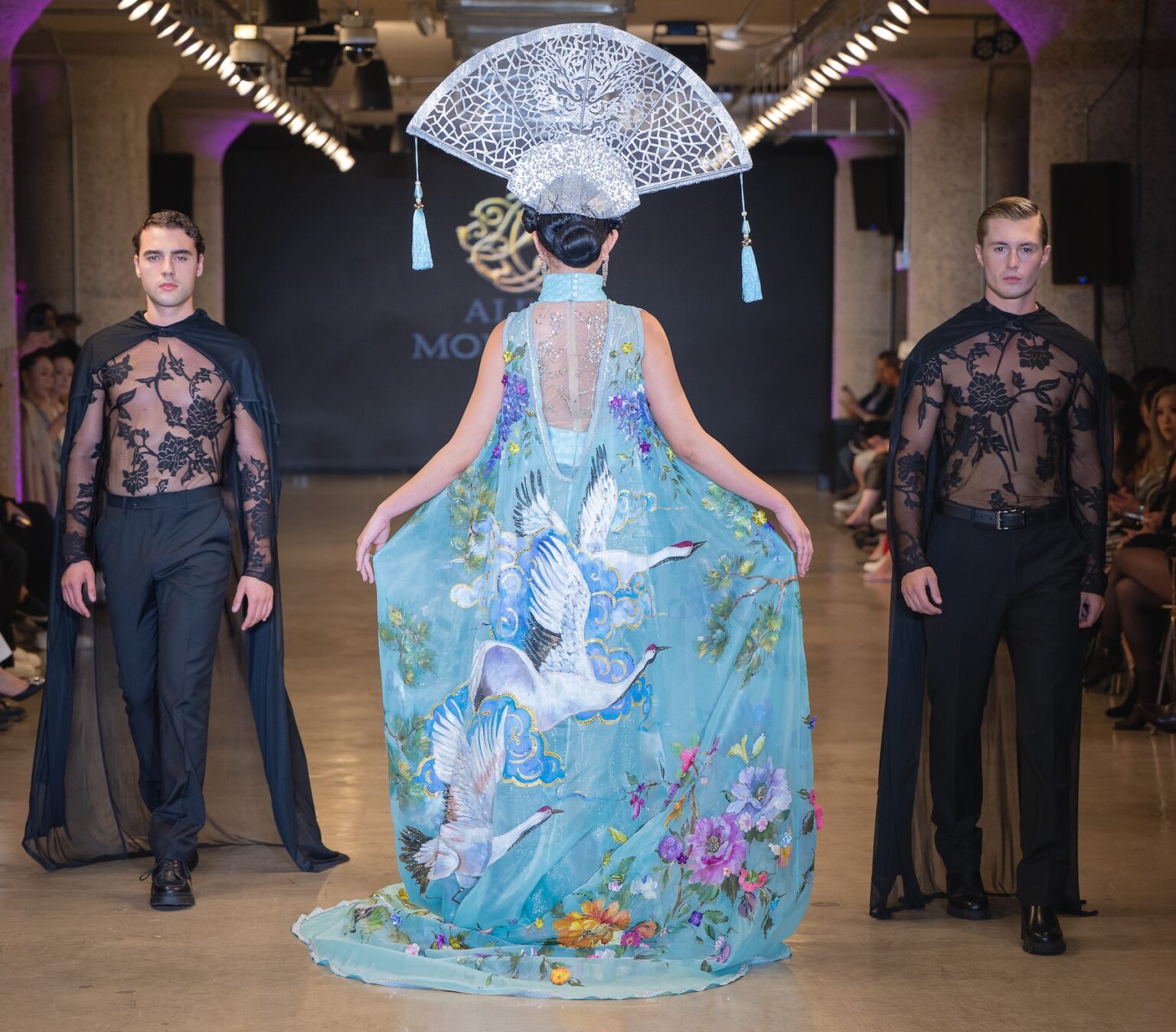 LOS ANGELES, CALIFORNIA - OCTOBER 16: Models walk the runway at the Alexis Monsanto show during Los Angeles Fashion Week Powered By Art Hearts Fashion at The New Mart on October 16, 2025 in Los Angeles, California. (Photo by Mark Gunter/Getty Images for Art Hearts Fashion)