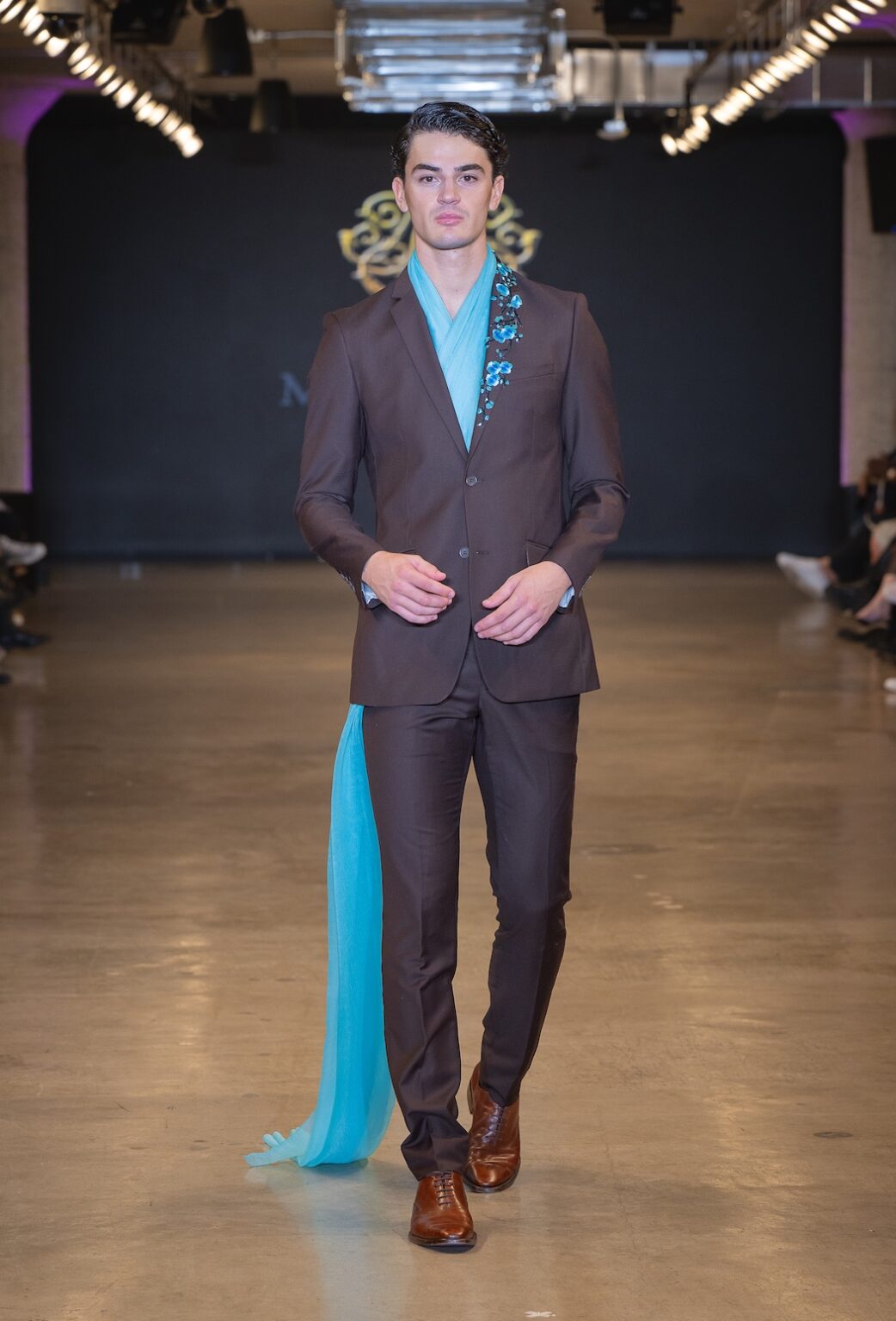 LOS ANGELES, CALIFORNIA - OCTOBER 16: A model walks the runway at the Alexis Monsanto show during Los Angeles Fashion Week Powered By Art Hearts Fashion at The New Mart on October 16, 2025 in Los Angeles, California. (Photo by Mark Gunter/Getty Images for Art Hearts Fashion)