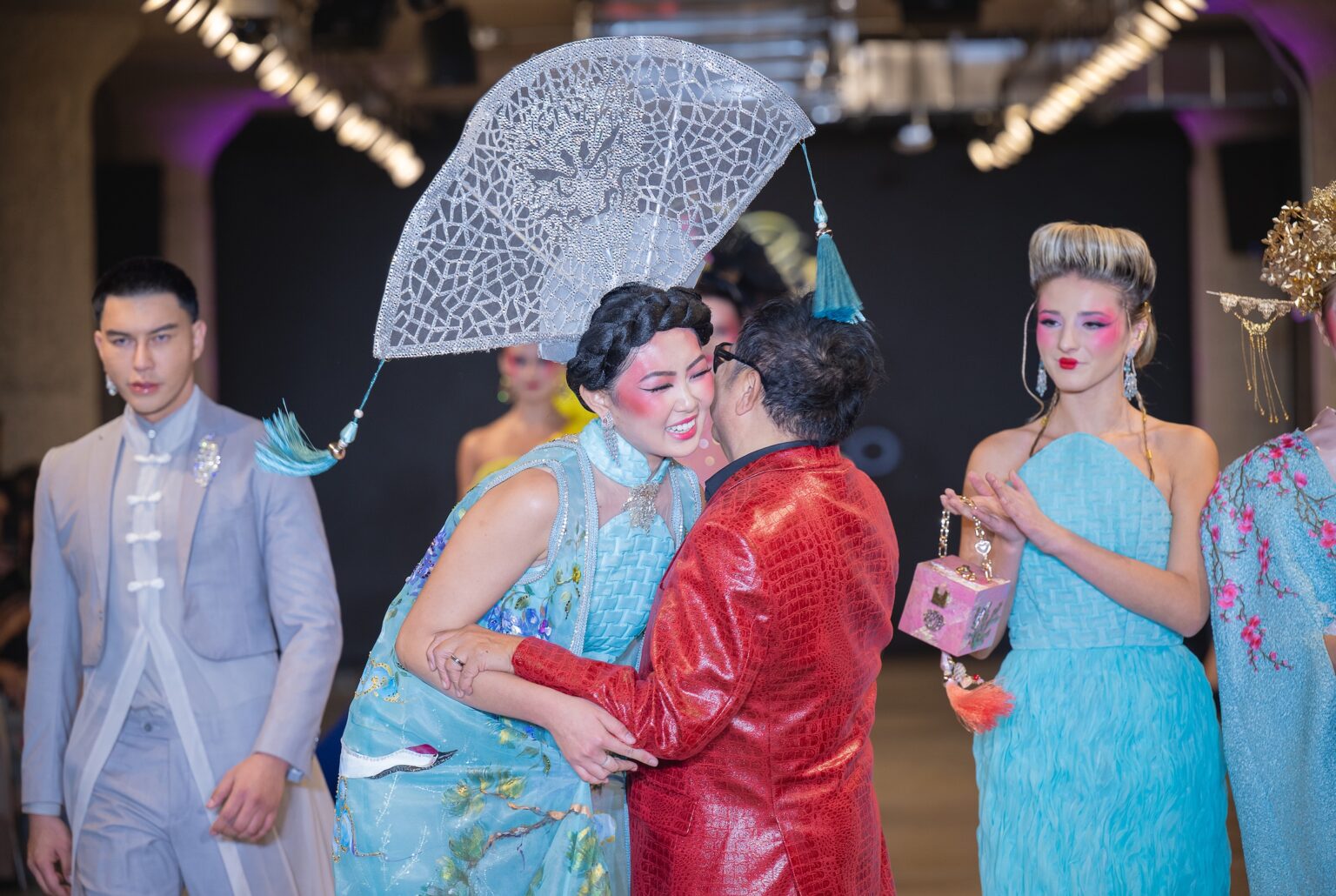 LOS ANGELES, CALIFORNIA - OCTOBER 16: Designer Alexis Monsanto and models walk the runway at the Alexis Monsanto show during Los Angeles Fashion Week Powered By Art Hearts Fashion at The New Mart on October 16, 2025 in Los Angeles, California. (Photo by Mark Gunter/Getty Images for Art Hearts Fashion)