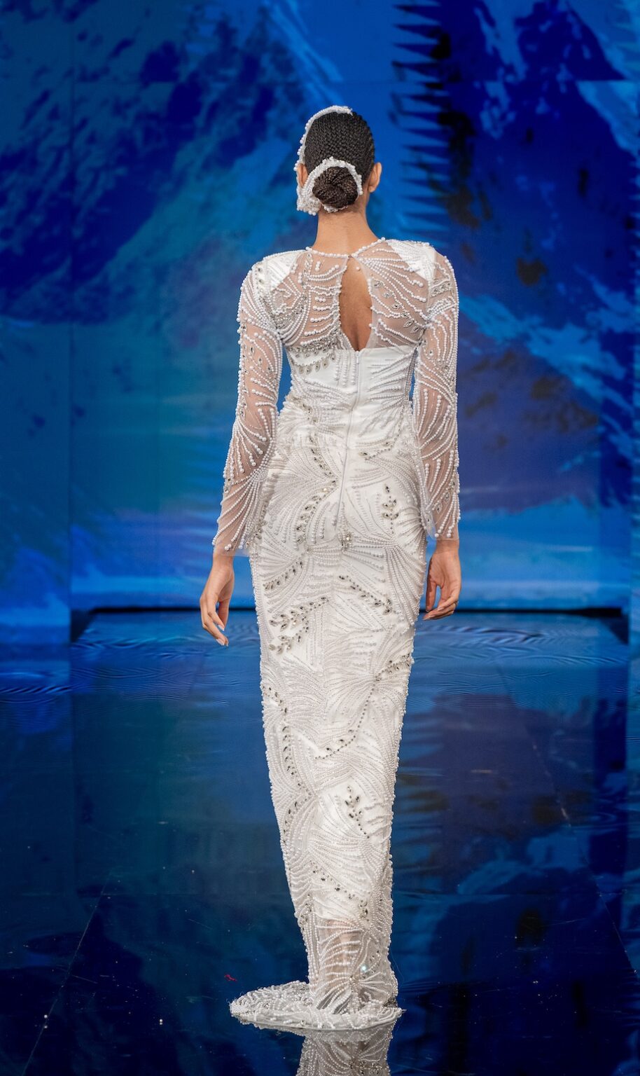 NEW YORK, NEW YORK - SEPTEMBER 12: Model Whitney Shikongo walks the runway at the Aras Nancy show during New York Fashion Week Powered By Art Hearts Fashion at The Angel Orensanz Foundation on September 12, 2025 in New York City. (Photo by Mark Gunter/Getty Images for Art Hearts Fashion)