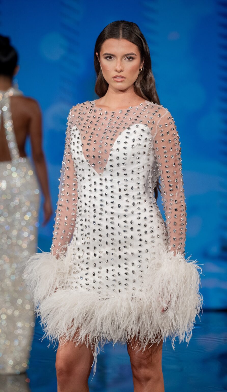 NEW YORK, NEW YORK - SEPTEMBER 12: A model walks the runway at the Aras Nancy show during New York Fashion Week Powered By Art Hearts Fashion at The Angel Orensanz Foundation on September 12, 2025 in New York City. (Photo by Mark Gunter/Getty Images for Art Hearts Fashion)