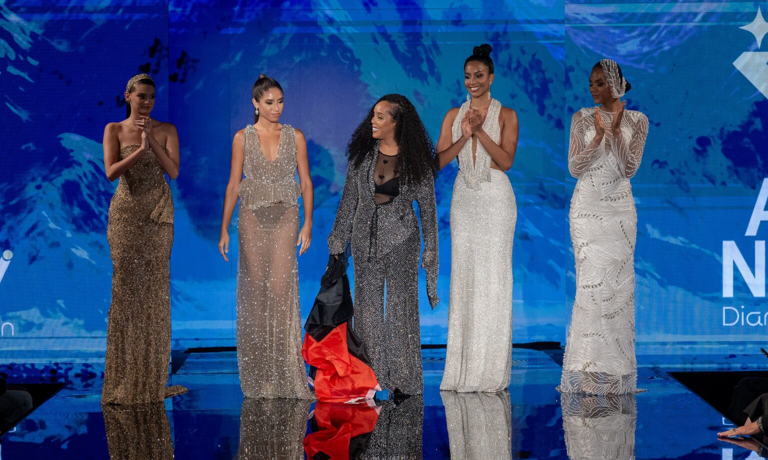 NEW YORK, NEW YORK - SEPTEMBER 12: Designer Aras Nancy and models walk the runway at the Aras Nancy show during New York Fashion Week Powered By Art Hearts Fashion at The Angel Orensanz Foundation on September 12, 2025 in New York City. (Photo by Mark Gunter/Getty Images for Art Hearts Fashion)