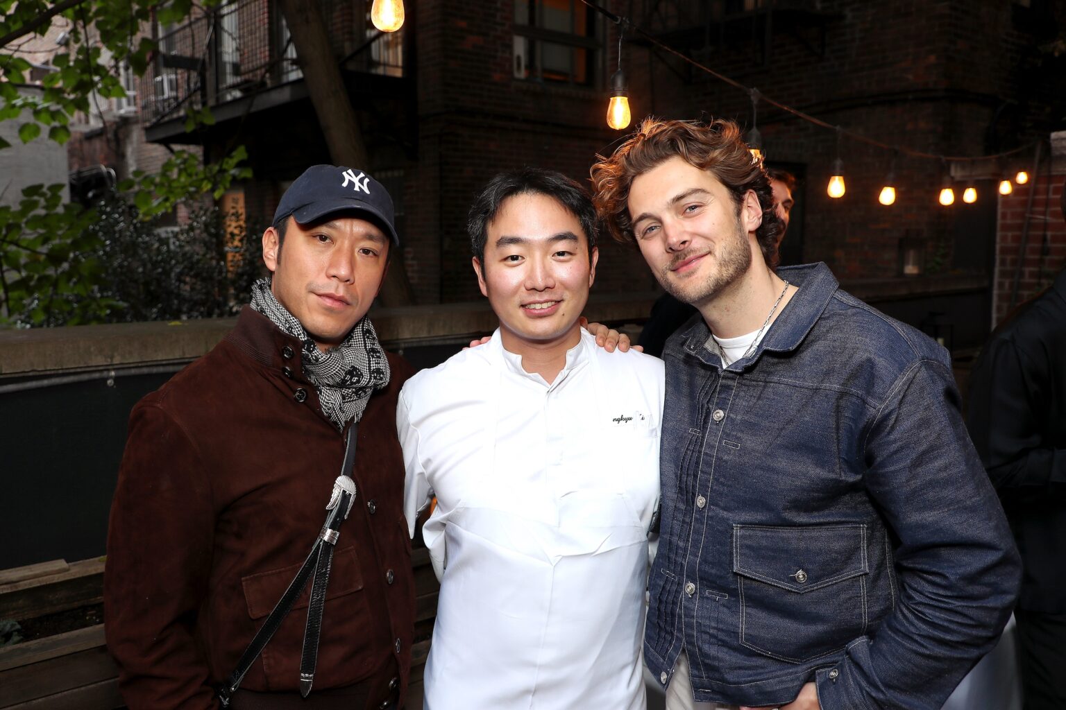 New York, New York - 10/10/25 - (L-R) Simon Kim (Owner COQODAQ), Sk Kim (Exec Chef of COQODAQ) and Jesse Burgess (host of "Knife Edge: Chasing Michelin Stars") attends A Premiere Celebration for Apple TV+ “Knife Edge: Chasing Michelin Stars” at The Musket Room and COQODAQ in New York CityPicturehouse - PICTURED: (L-R) Simon Kim (Owner COQODAQ), Sk Kim (Exec Chef of COQODAQ) and Jesse Burgess (host of "Knife Edge: Chasing Michelin Stars") - PHOTO by: Marion Curtis / StarPix for Apple TV+ - Location: The Musket Room and COQODAQ