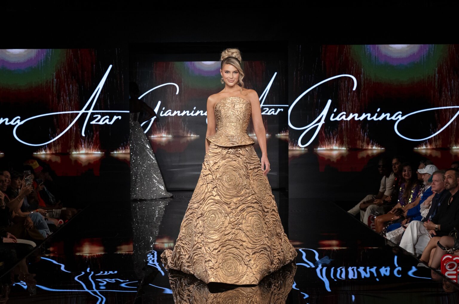 NEW YORK, NEW YORK - SEPTEMBER 14: Madison Anderson Berrios walks the runway at the Giannina Azar show during New York Fashion Week at The Angel Orensanz Foundation on September 14, 2025 in New York City. (Photo by Mark Gunter/Getty Images for Art Hearts Fashion)