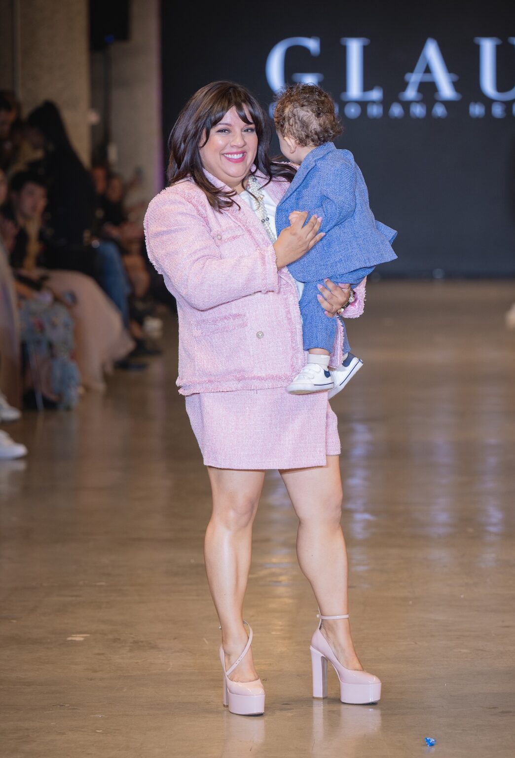 LOS ANGELES, CALIFORNIA - OCTOBER 16: Designer Johana Hernandez walks the runway at the Glaudi show during Los Angeles Fashion Week Powered By Art Hearts Fashion at The New Mart on October 16, 2025 in Los Angeles, California. (Photo by Mark Gunter/Getty Images for Art Hearts Fashion)