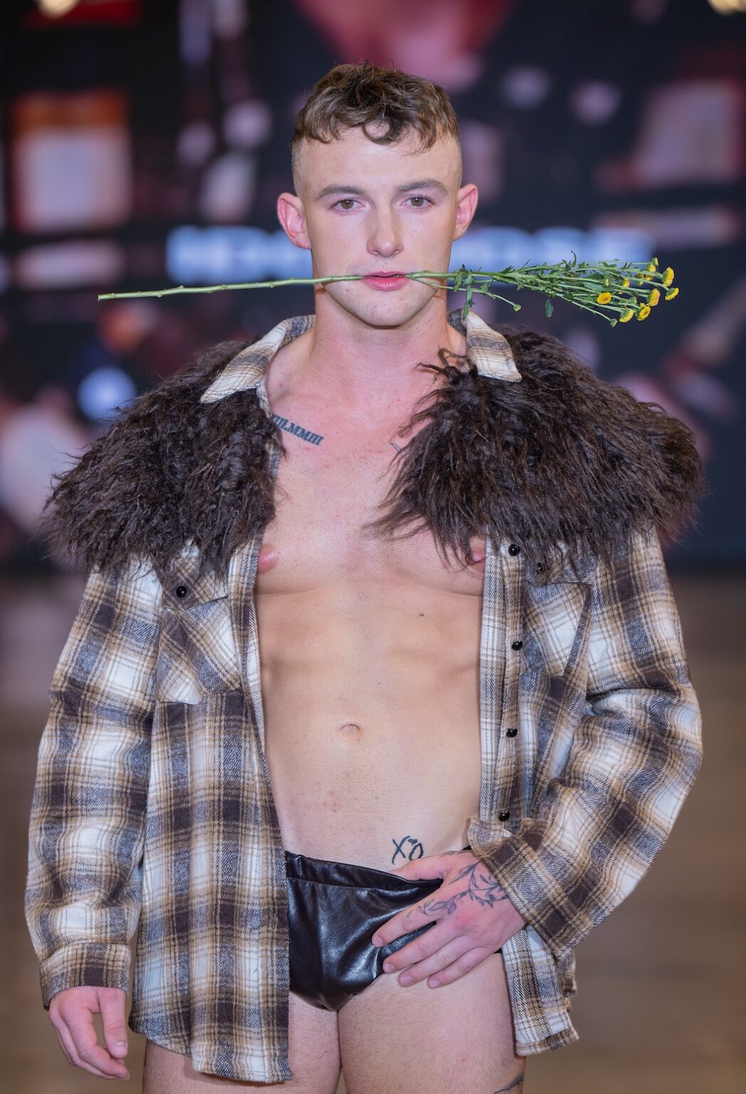 LOS ANGELES, CALIFORNIA - OCTOBER 16: A model walks the runway at the Idol Jose show during Los Angeles Fashion Week Powered By Art Hearts Fashion at The New Mart on October 16, 2025 in Los Angeles, California. (Photo by Mark Gunter/Getty Images for Art Hearts Fashion)