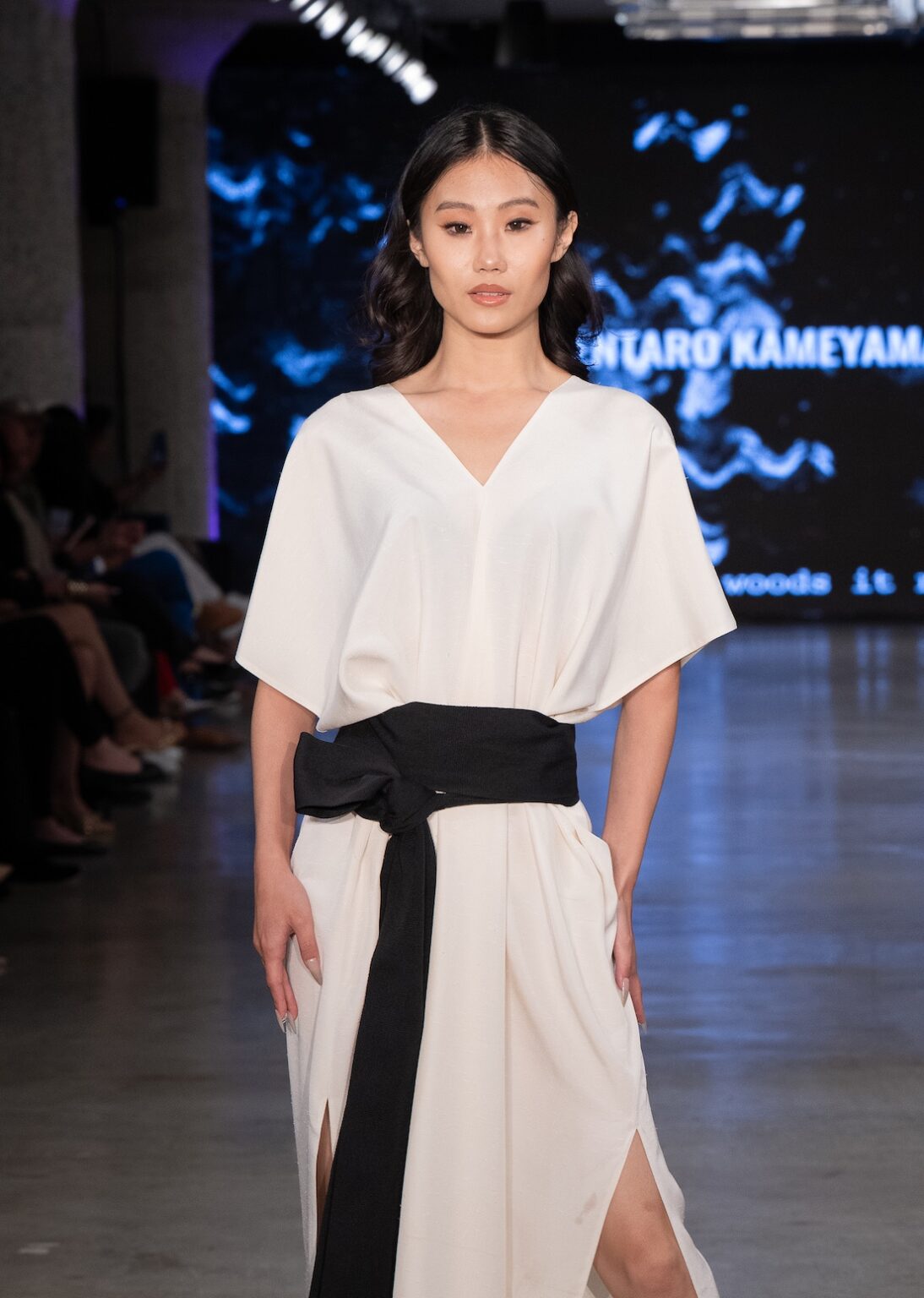 LOS ANGELES, CALIFORNIA - OCTOBER 17: A model walks the runway at the Kentaro Kameyama show during Los Angeles Fashion Week Powered By Art Hearts Fashion at The New Mart on October 17, 2025 in Los Angeles, California. (Photo by Mark Gunter/Getty Images for Art Hearts Fashion)