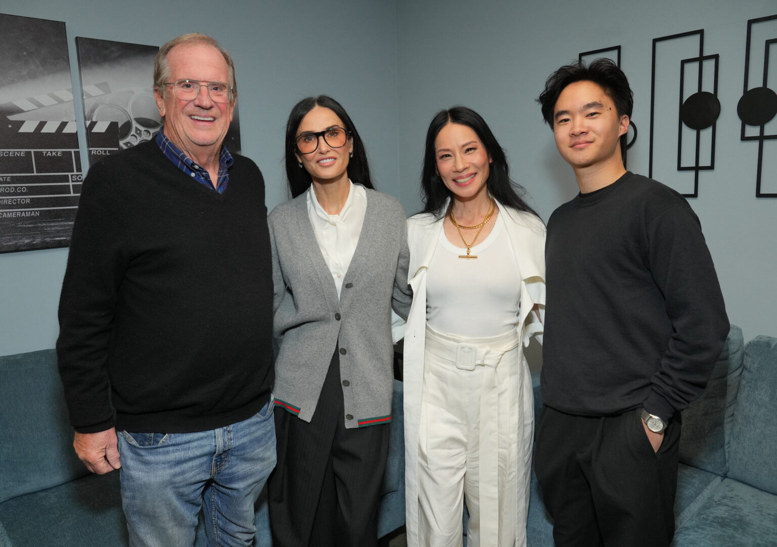 Peter Hammond, Demi Moore, Lucy Liu and Lawrence Shou attend Vertical’s Rosemead Special Screening at the AMC Century City on Thursday, October 16, 2025 in Los Angeles.