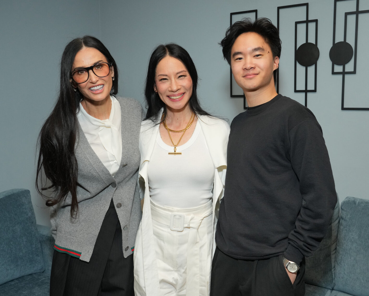 Demi Moore, Lucy Liu and Lawrence Shou attend Vertical’s Rosemead Special Screening at the AMC Century City on Thursday, October 16, 2025 in Los Angeles.