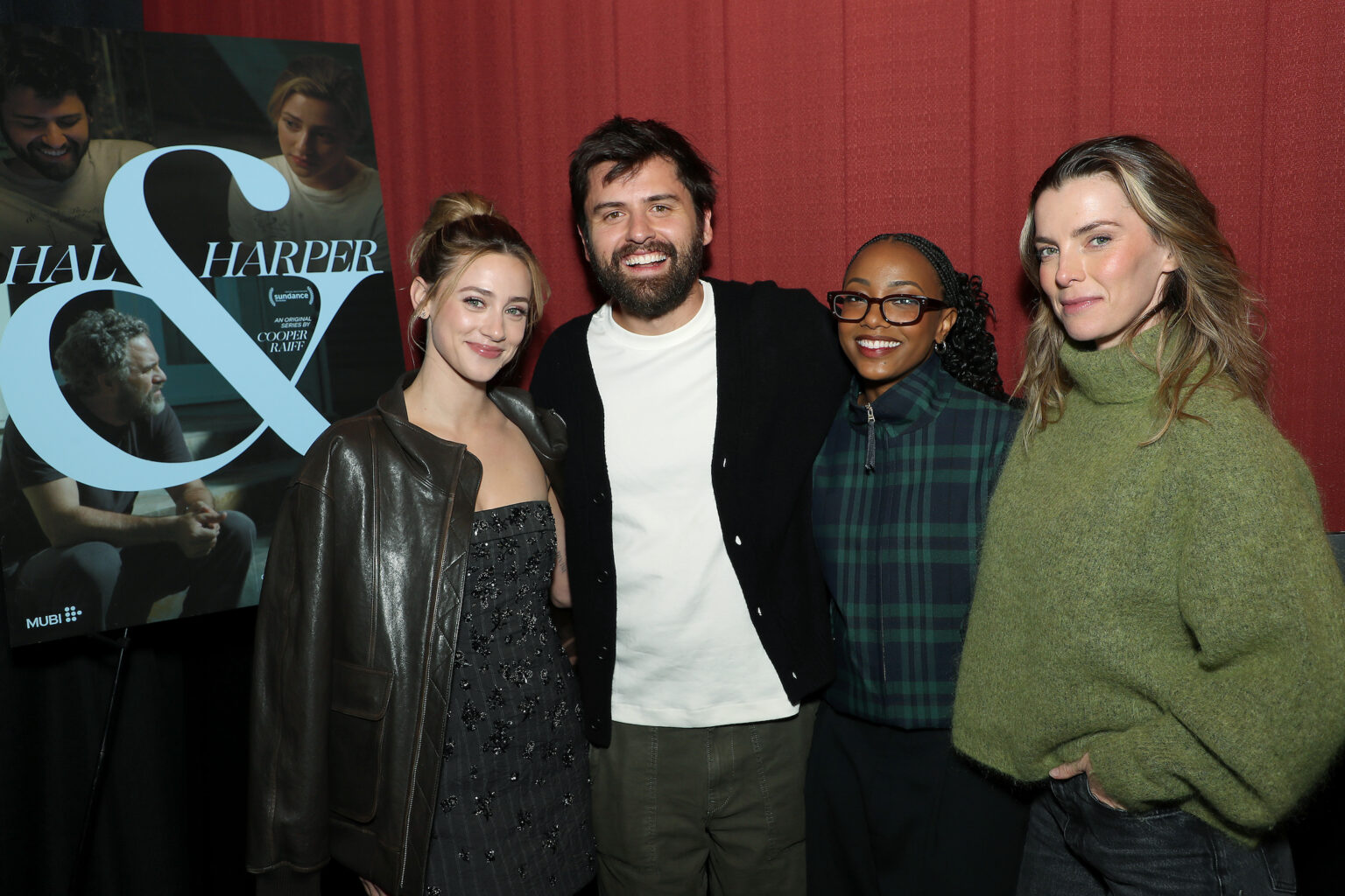 Brooklyn, New York - 10/16/25 - Lili Reinhart, Cooper Raiff, Alyah Chanelle Scott and Betty Gilpin attends the Hal & Harper MUBI and Letterboxd hosted special screening and Q&A at the Alamo Drafthouse in Brooklyn on Oct 16, 2025 - PICTURED: Lili Reinhart, Cooper Raiff, Alyah Chanelle Scott and Betty Gilpin - PHOTO by: Marion Curtis / StarPix for MUBI - Location: Alamo Drafthouse