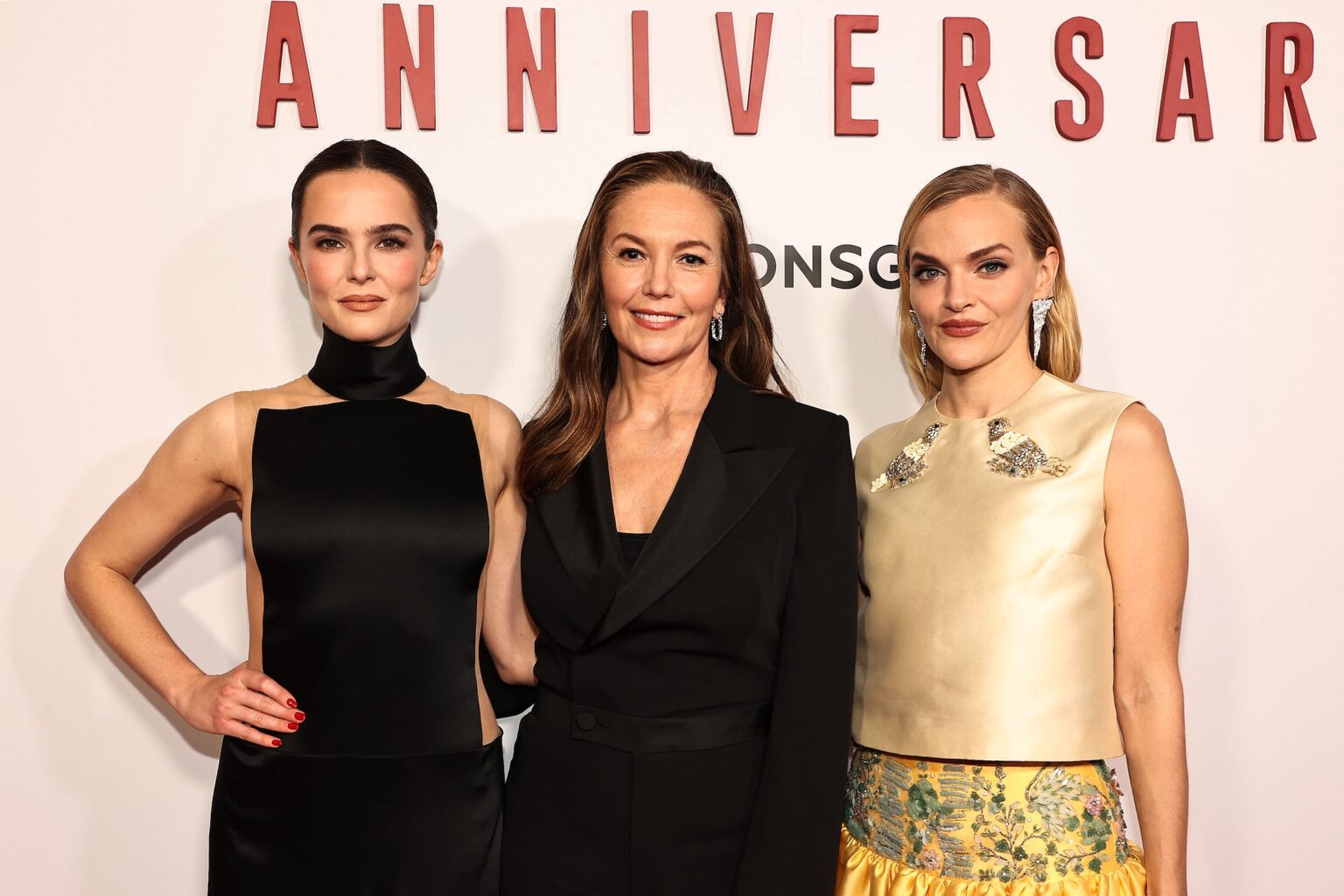 New York, New York - 10/21/25 Lionsgate’s “ ANNIVERSARY “ New York Premiere . -PICTURED: Zoey Deutch, Diane Lane and Madeline Brewer - PHOTO by: Dave Allocca / Starpix - Location: Metrograph