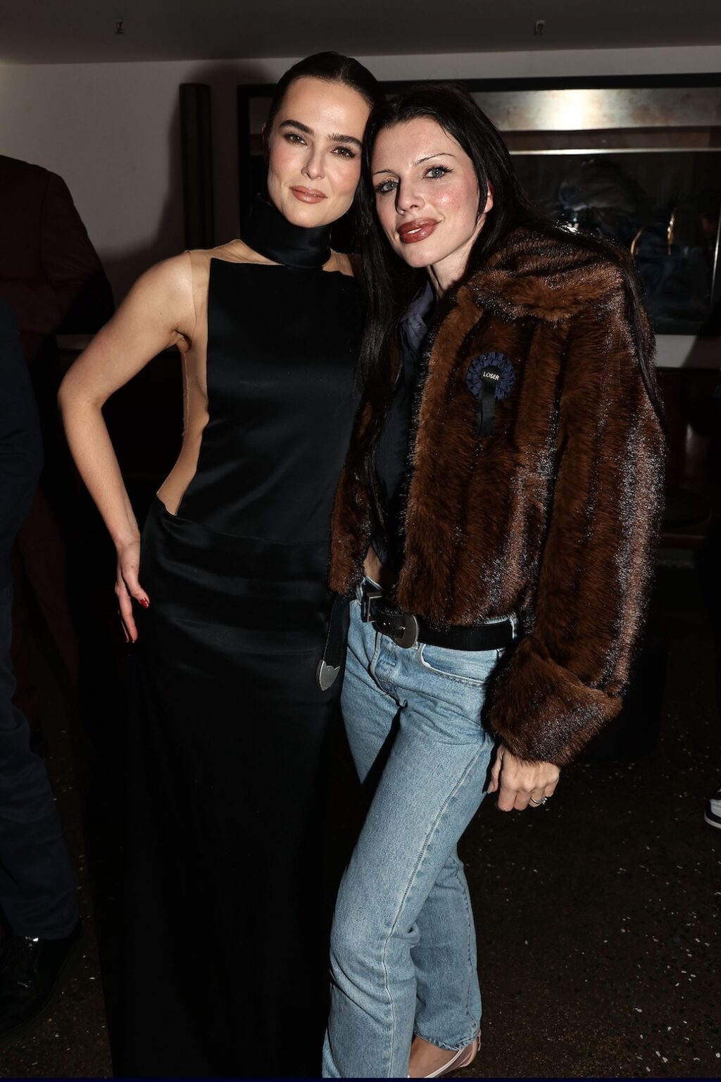 New York, New York - 10/21/25 Lionsgate’s “ ANNIVERSARY “ New York Premiere . -PICTURED: Zoey Deutch and Julia Fox - PHOTO by: Dave Allocca / Starpix - Location: Metrograph
