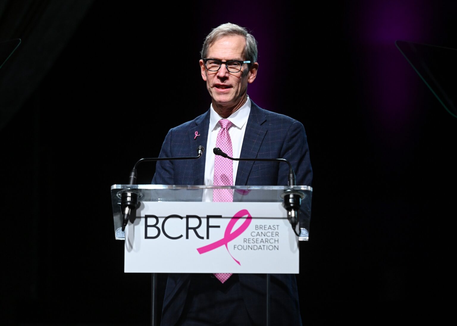 NEW YORK, NEW YORK - OCTOBER 30: Robert H. Vonderheide speaks onstage at the Breast Cancer Research Foundation New York Symposium & Awards Luncheon at New York Hilton Midtown on October 30, 2025 in New York City. (Photo by Noam Galai/Getty Images for Breast Cancer Research Foundation) PHOTO BY NOAM GALAI