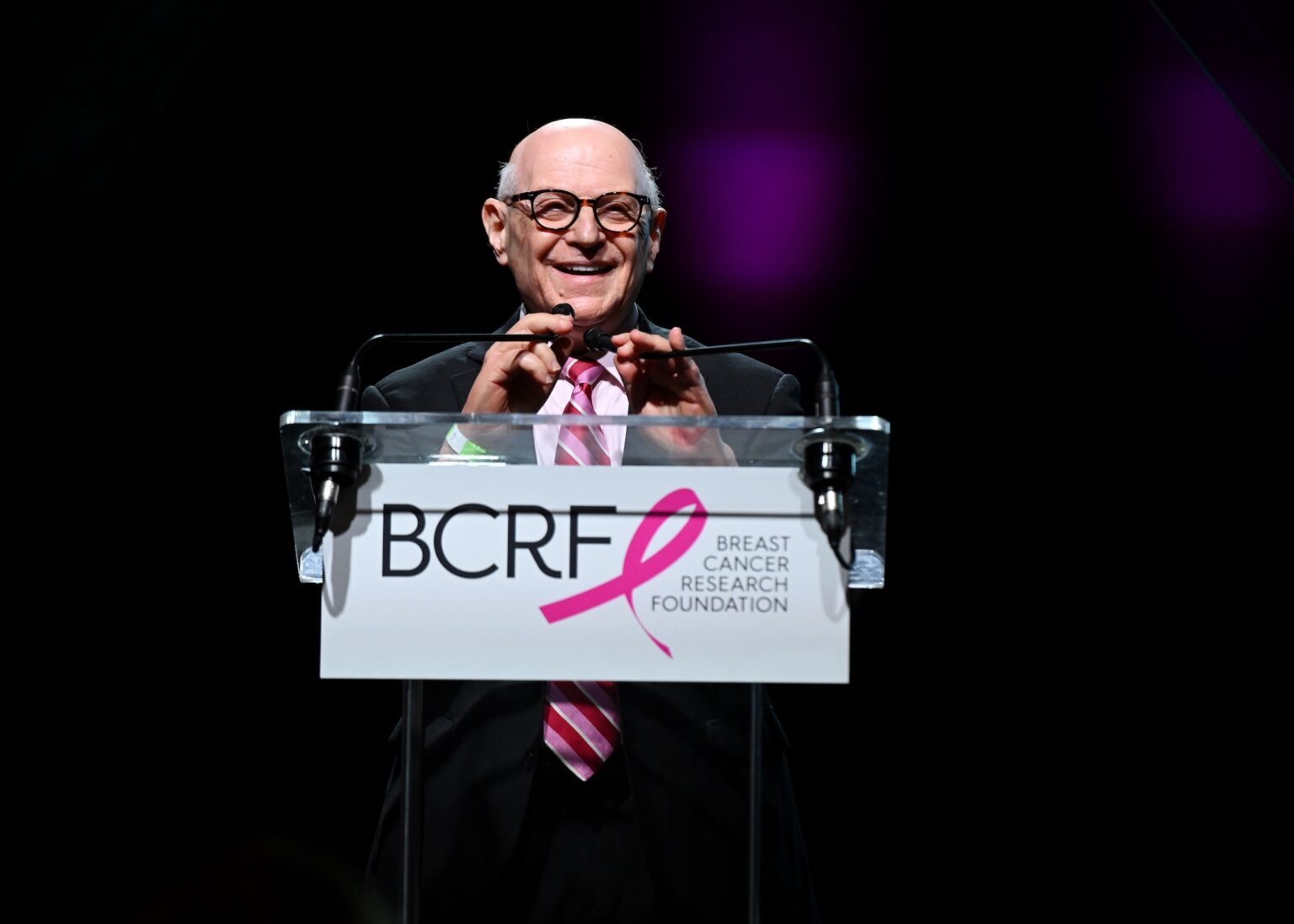NEW YORK, NEW YORK - OCTOBER 30: Dr. Larry Norton speaks onstage at the Breast Cancer Research Foundation New York Symposium & Awards Luncheon at New York Hilton Midtown on October 30, 2025 in New York City. (Photo by Noam Galai/Getty Images for Breast Cancer Research Foundation) PHOTO BY NOAM GALAI