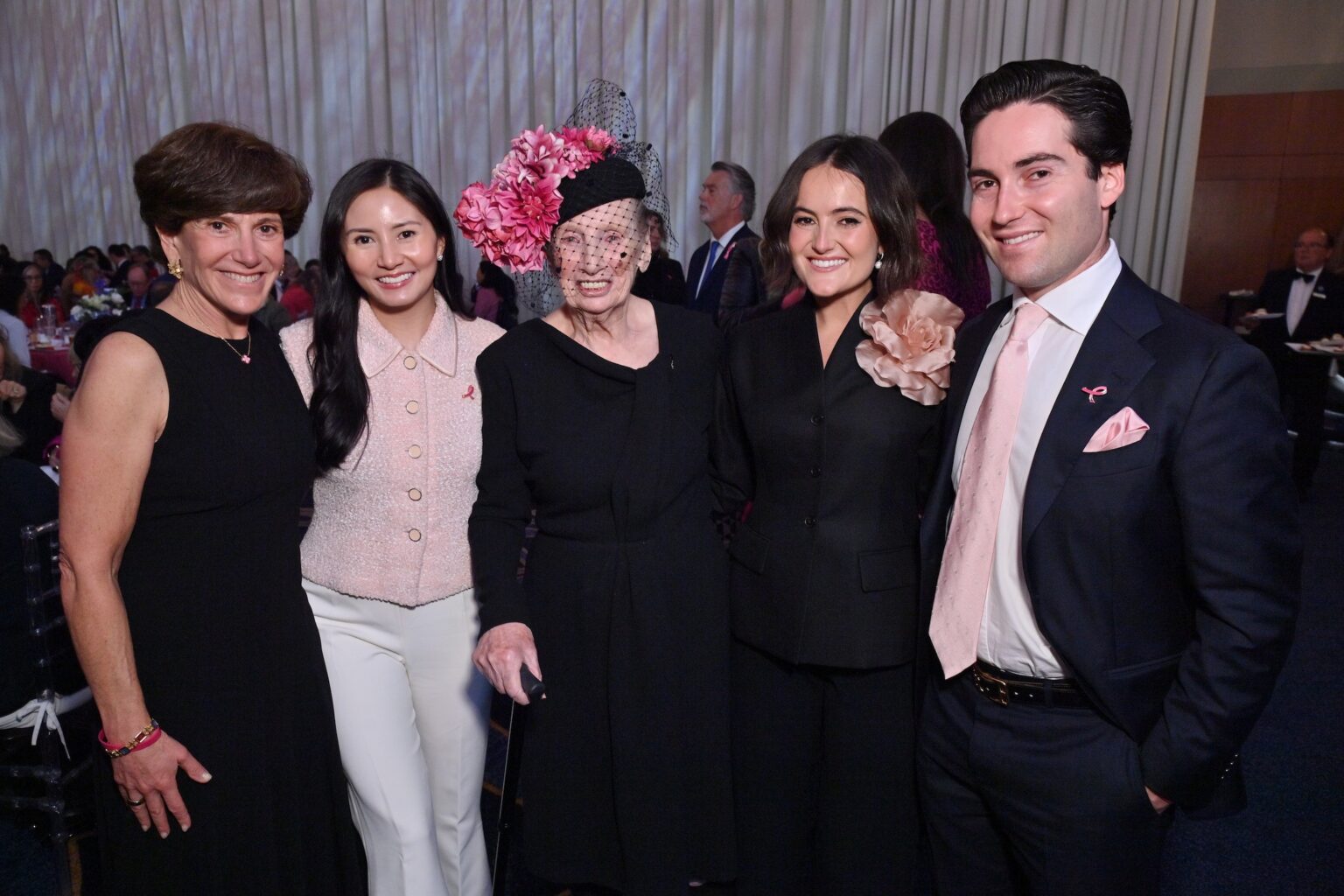 NEW YORK, NEW YORK - OCTOBER 30: (L-R) Laura Lauder, Katherine Lauder, Roslyn Goldstein, Eliana Lauder and Josh Lauder attend the Breast Cancer Research Foundation New York Symposium & Awards Luncheon at New York Hilton Midtown on October 30, 2025 in New York City. (Photo by Bryan Bedder/Getty Images for Breast Cancer Research Foundation)