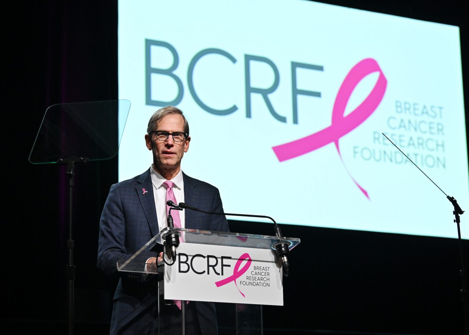 NEW YORK, NEW YORK - OCTOBER 30: Robert H. Vonderheide speaks onstage at the Breast Cancer Research Foundation New York Symposium & Awards Luncheon at New York Hilton Midtown on October 30, 2025 in New York City. (Photo by Bryan Bedder/Getty Images for Breast Cancer Research Foundation)