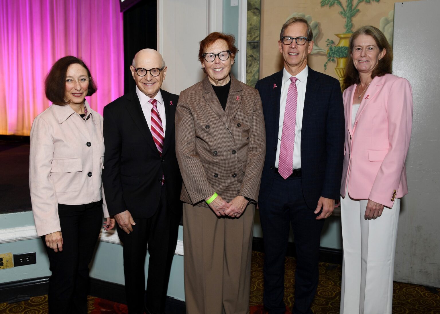 NEW YORK, NEW YORK - OCTOBER 30: Judy E. Garber, Dr. Larry Norton, Mary L. Disis, Robert H. Vonderheide and Elizabeth Mittendorf attend the Breast Cancer Research Foundation New York Symposium & Awards Luncheon at New York Hilton Midtown on October 30, 2025 in New York City. (Photo by Noam Galai/Getty Images for Breast Cancer Research Foundation) NOAM GALAI