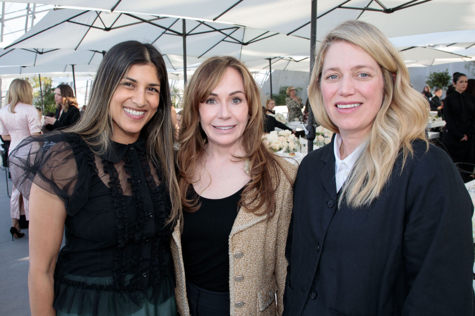 Christine D'Souza Gelb, Kristie Macosko Krieger and Sara Murphy at the Academy Women’s Luncheon Presented by CHANEL hosted by the Academy of Motion Picture Arts and Sciences on Tuesday, November 4, 2025.
