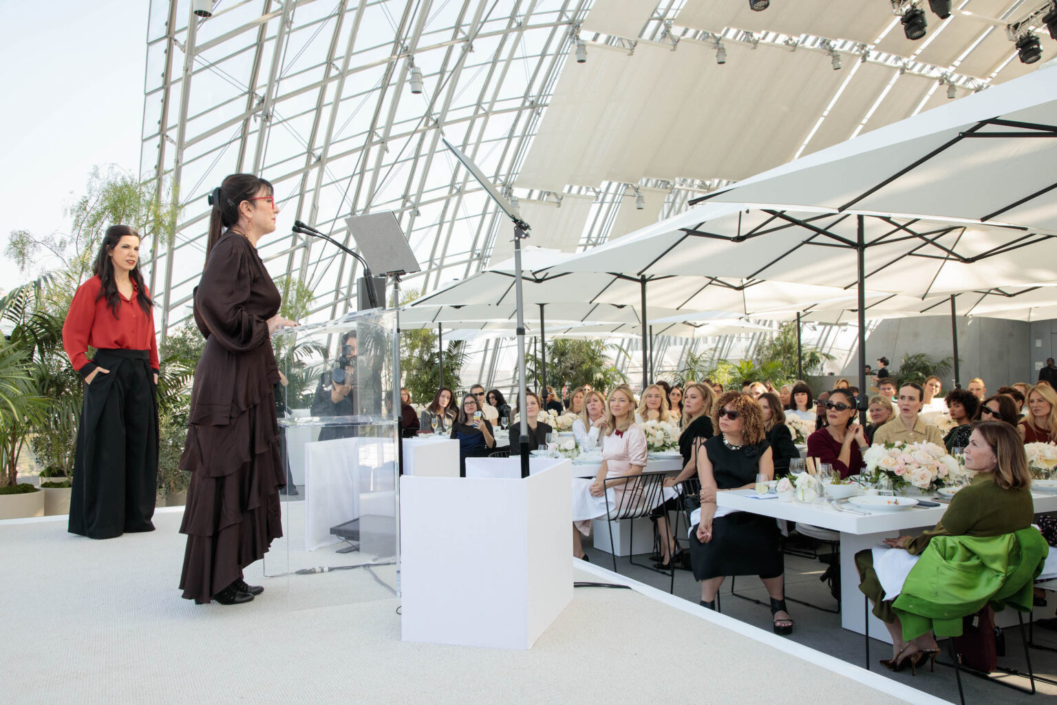 Marlén Viñayo and Alina Simone at the Academy Women’s Luncheon Presented by CHANEL hosted by the Academy of Motion Picture Arts and Sciences on Tuesday, November 4, 2025.
