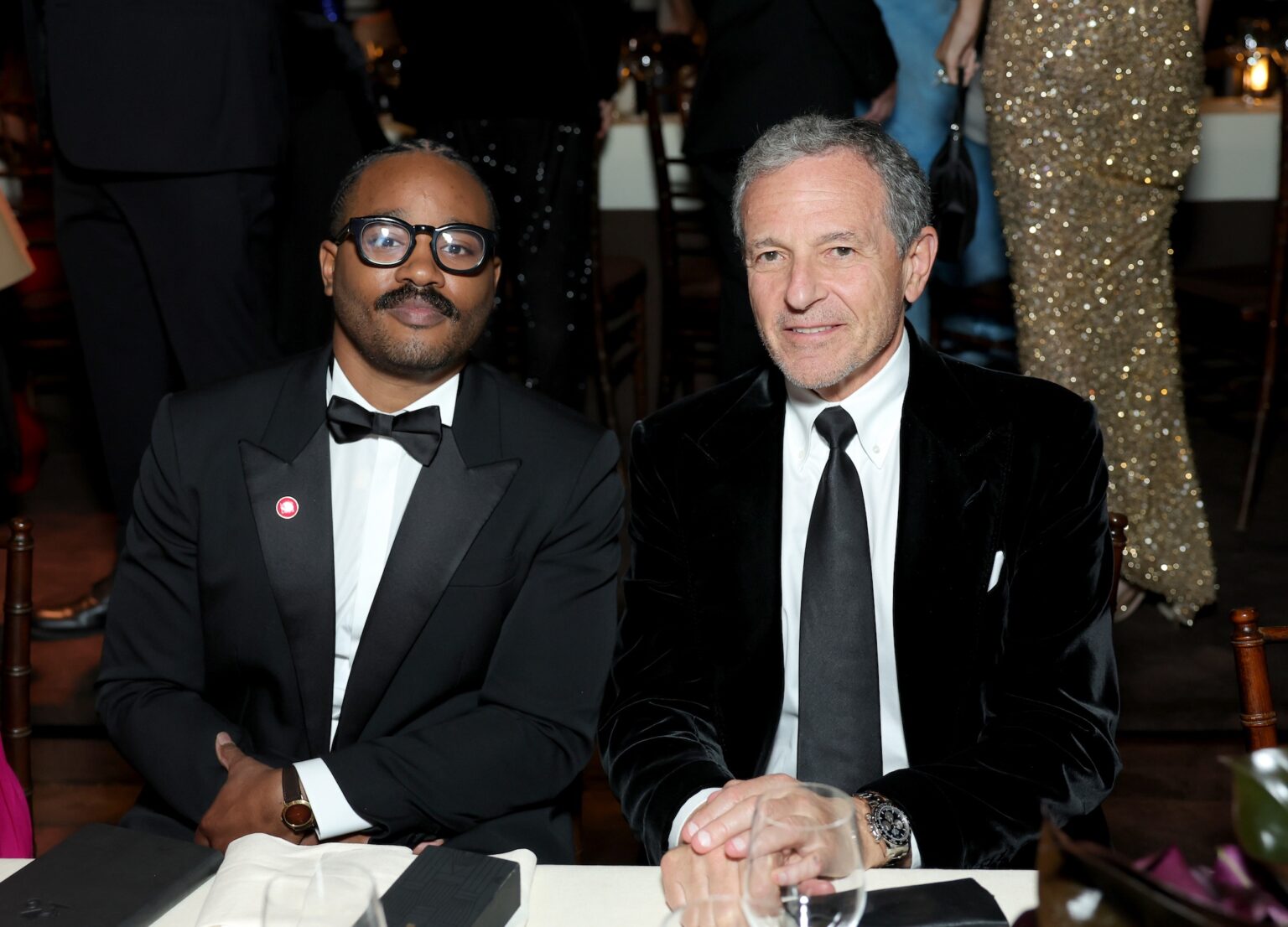 LOS ANGELES, CALIFORNIA - NOVEMBER 01: (L-R) Honoree Ryan Coogler, wearing Gucci and LACMA Trustee Bob Iger, CEO, The Walt Disney Company, attend the 2025 LACMA Art+Film Gala, Presented By Gucci at Los Angeles County Museum of Art on November 01, 2025 in Los Angeles, California. (Photo by Stefanie Keenan/Getty Images for LACMA)