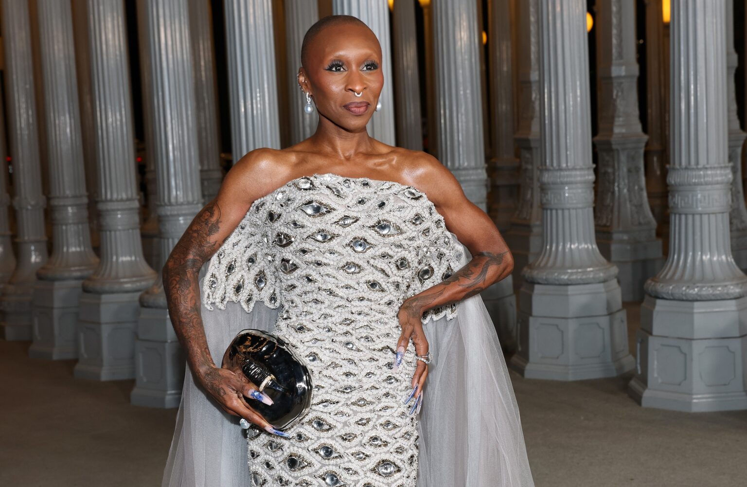 LOS ANGELES, CALIFORNIA - NOVEMBER 01: Cynthia Erivo attends the 2025 LACMA Art+Film Gala, Presented By Gucci at Los Angeles County Museum of Art on November 01, 2025 in Los Angeles, California. (Photo by Amy Sussman/Getty Images for LACMA)