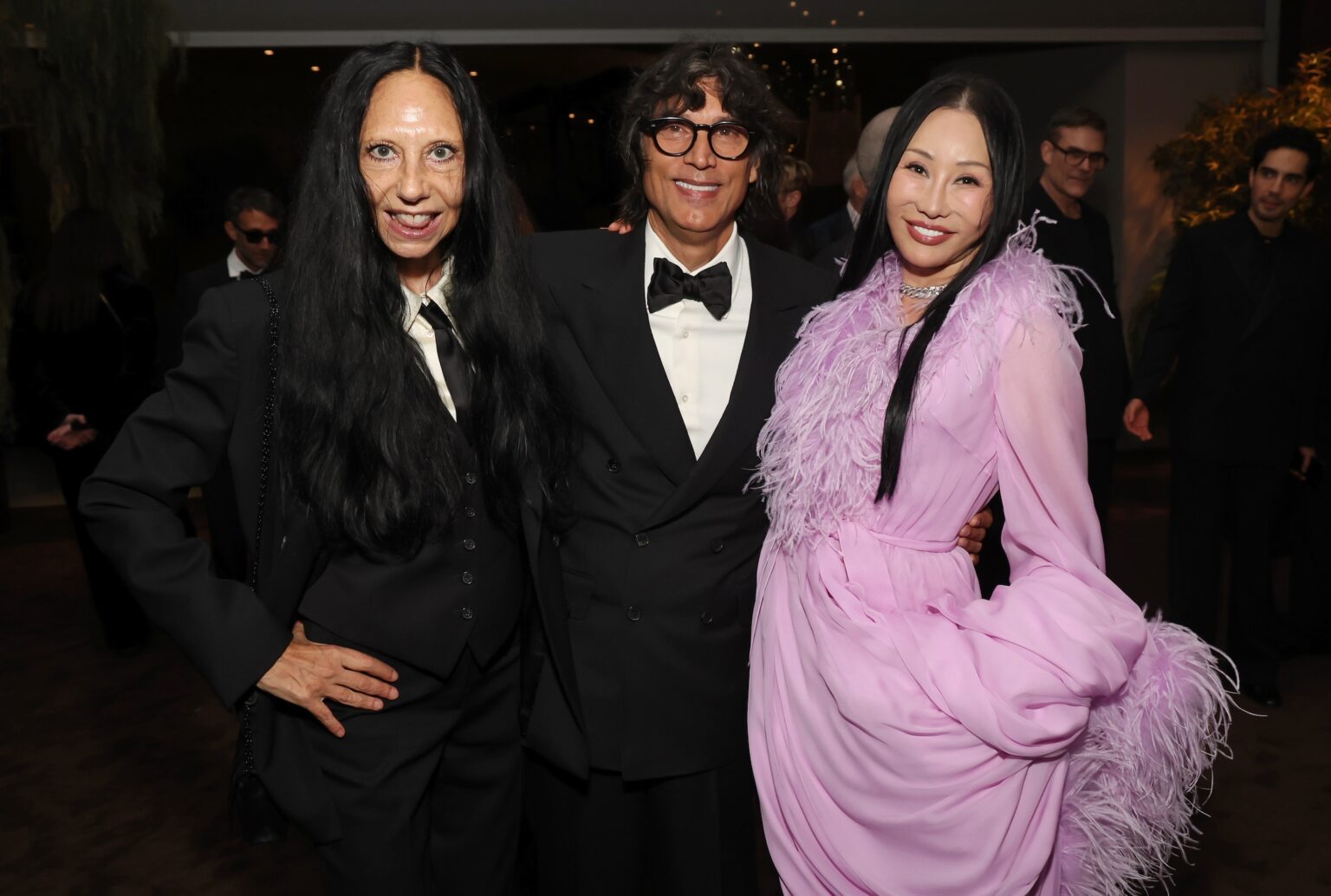 LOS ANGELES, CALIFORNIA - NOVEMBER 01: (L-R) Inez van Lamsweerde, Vinoodh Matadin and Eva Chow, 2025 Art+Film Gala Co-Chair, wearing Gucci, attend the 2025 LACMA Art+Film Gala, Presented By Gucci at Los Angeles County Museum of Art on November 01, 2025 in Los Angeles, California. (Photo by Phillip Faraone/Getty Images for LACMA)