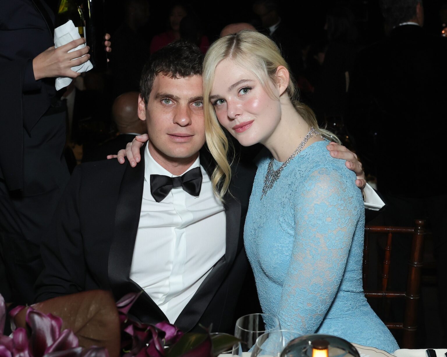 LOS ANGELES, CALIFORNIA - NOVEMBER 01: (L-R) Gus Wenner, wearing Gucci, and Elle Fanning, wearing Gucci, attend the 2025 LACMA Art+Film Gala, Presented By Gucci at Los Angeles County Museum of Art on November 01, 2025 in Los Angeles, California. (Photo by Stefanie Keenan/Getty Images for LACMA)