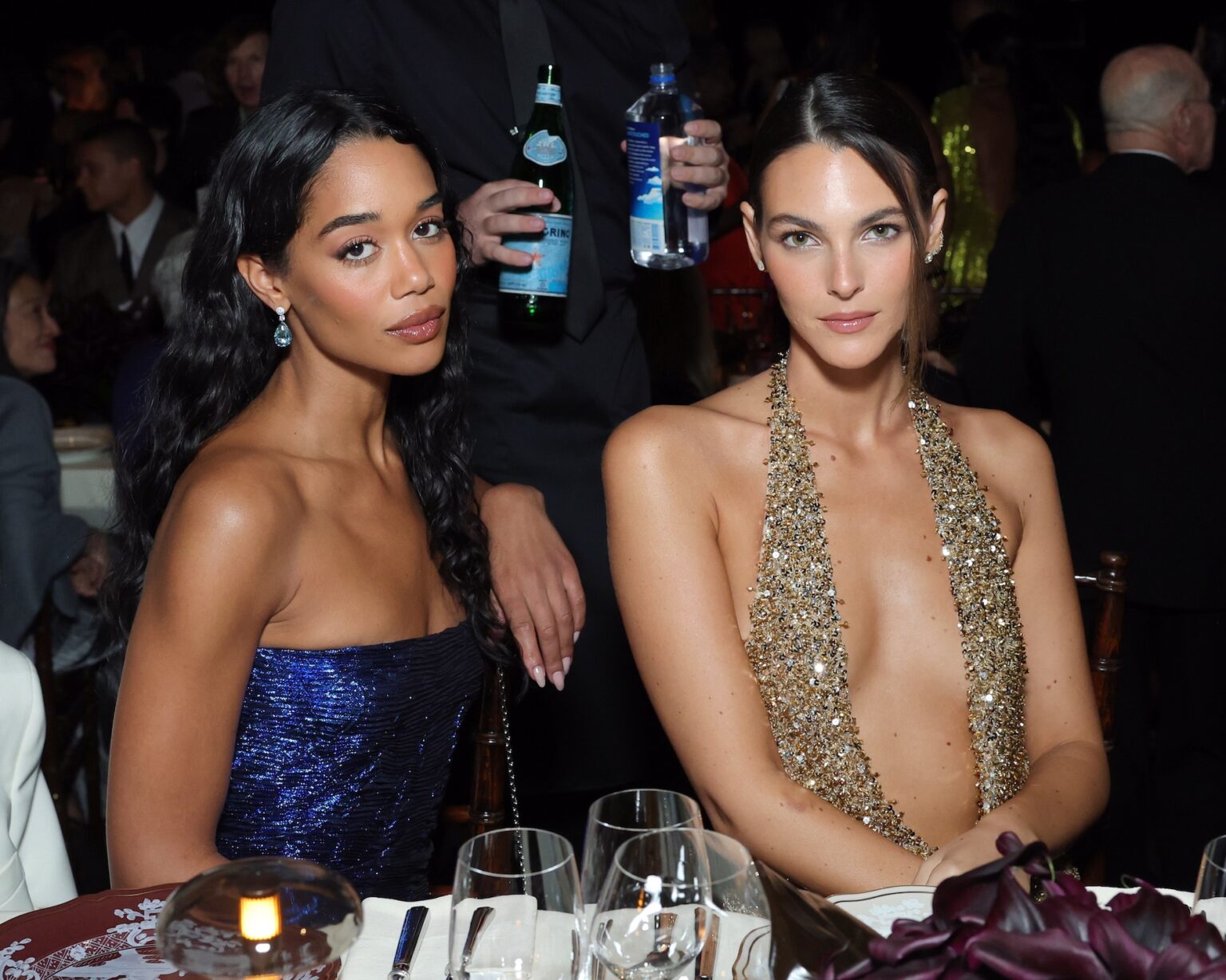 LOS ANGELES, CALIFORNIA - NOVEMBER 01: (L-R) Laura Harrier, wearing Gucci, and Vittoria Ceretti, wearing Gucci, attend the 2025 LACMA Art+Film Gala, Presented By Gucci at Los Angeles County Museum of Art on November 01, 2025 in Los Angeles, California. (Photo by Stefanie Keenan/Getty Images for LACMA)