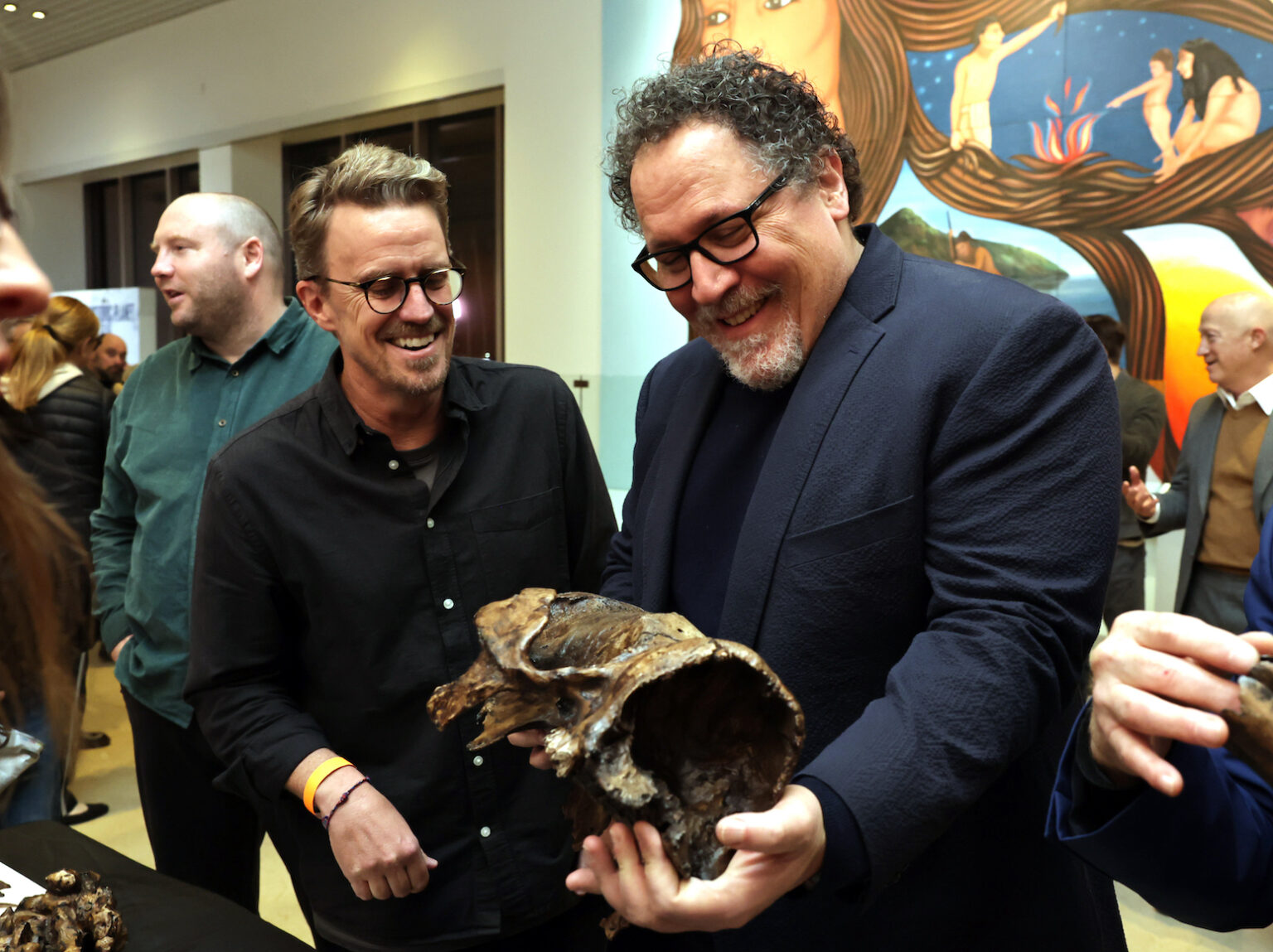 LOS ANGELES, CALIFORNIA - NOVEMBER 20: Andrew Jones and Jon Favreau seen at a Special Screening And Behind The Scenes Conversation Of Apple TV's "Prehistoric Planet: Ice Age" at Natural History Museum Of Los Angeles County on November 20, 2025 in Los Angeles, California. (Photo by Eric Charbonneau/Apple TV via Getty Images)