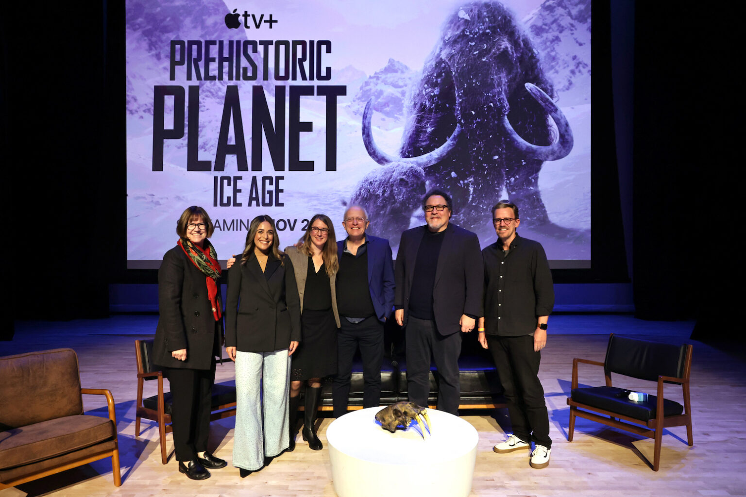 Apple TV, Jon Favreau, Mike Gunton and BBC celebrate the upcoming premiere of Prehistoric Planet: Ice Age at Natural History Museum