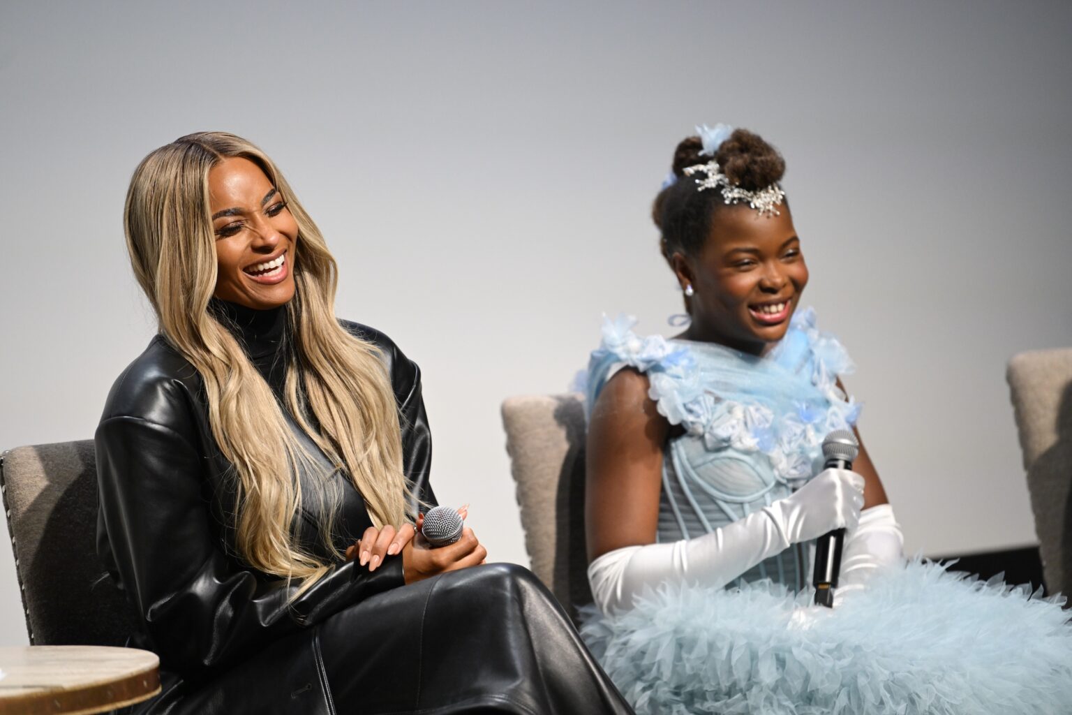 NEW YORK, NEW YORK - NOVEMBER 05: (L-R) Ciara and Naya Desir-Johnson speak onstage during the NY special screening of Amazon MGM Studios "Sarah's Oil" at The Whitby Hotel on November 05, 2025 in New York City. (Photo by Valerie Terranova/Getty Images for Amazon MGM Studios)
