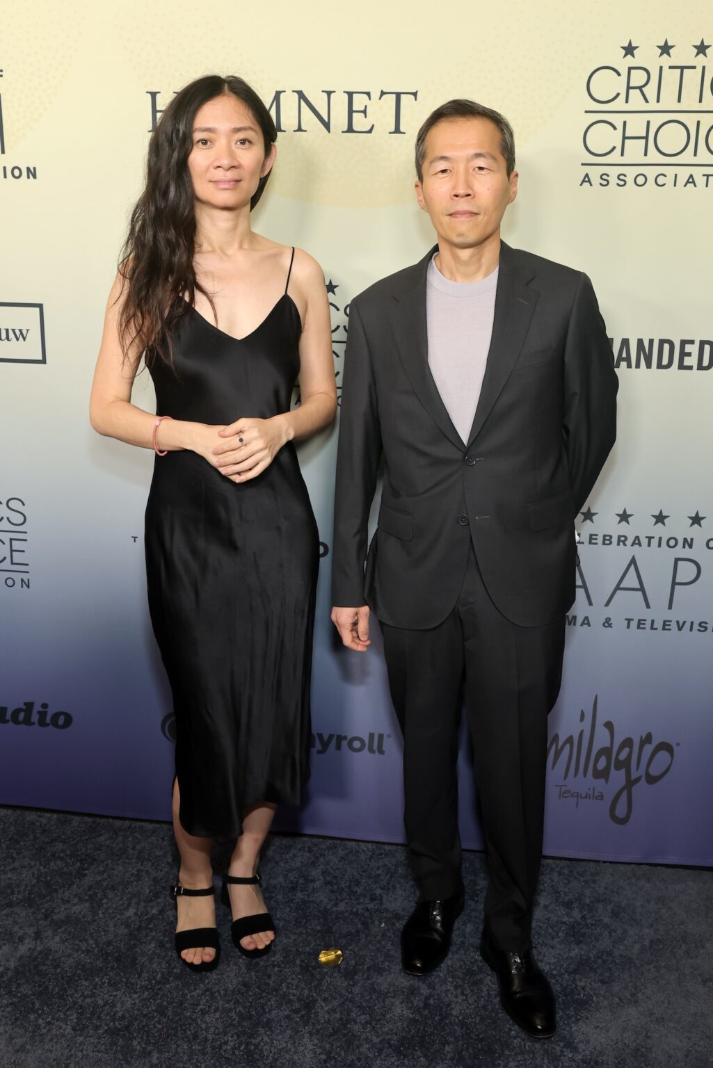 LOS ANGELES, CALIFORNIA - NOVEMBER 14: (L-R) Chloé Zhao and Lee Isaac Chung attend The Critics Choice Association's 4th Annual Celebration of AAPI Cinema & Television at Four Seasons Hotel Los Angeles at Beverly Hills on November 14, 2025 in Los Angeles, California. (Photo by Emma McIntyre/Getty Images for Critics Choice Association)