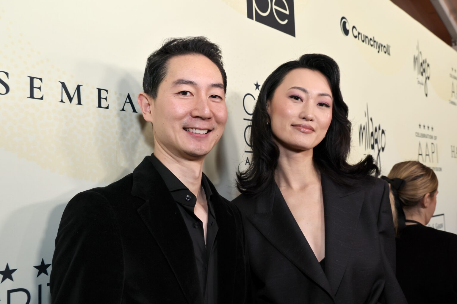 LOS ANGELES, CALIFORNIA - NOVEMBER 14: (L-R) Alex Woo and Mari Yamamoto attend The Critics Choice Association's 4th Annual Celebration of AAPI Cinema & Television at Four Seasons Hotel Los Angeles at Beverly Hills on November 14, 2025 in Los Angeles, California. (Photo by Rodin Eckenroth/Getty Images for Critics Choice Association)
