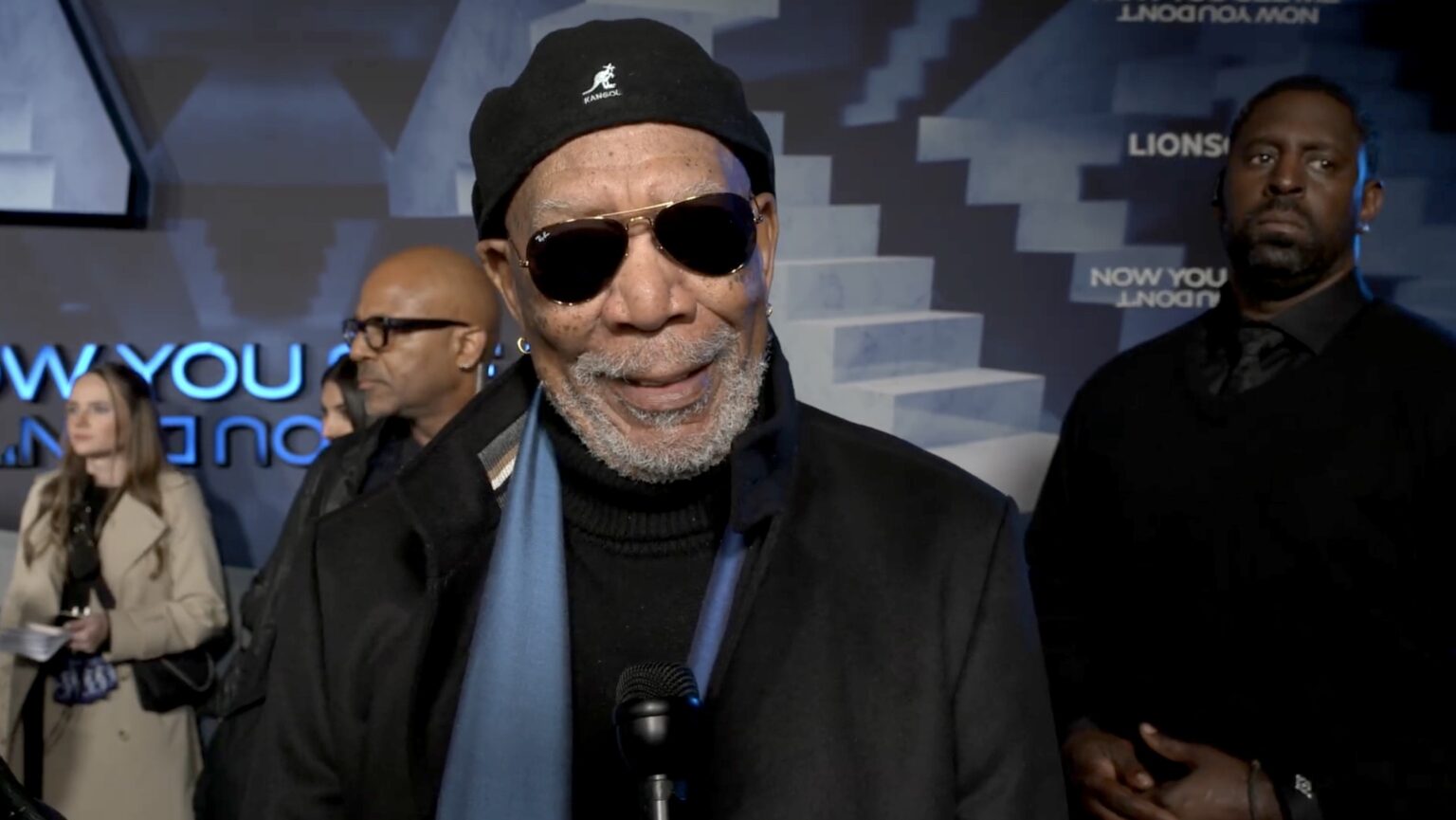 Morgan Freeman Talks Now You See Me: Now You Don’t at an Interview at the Global Movie Premiere