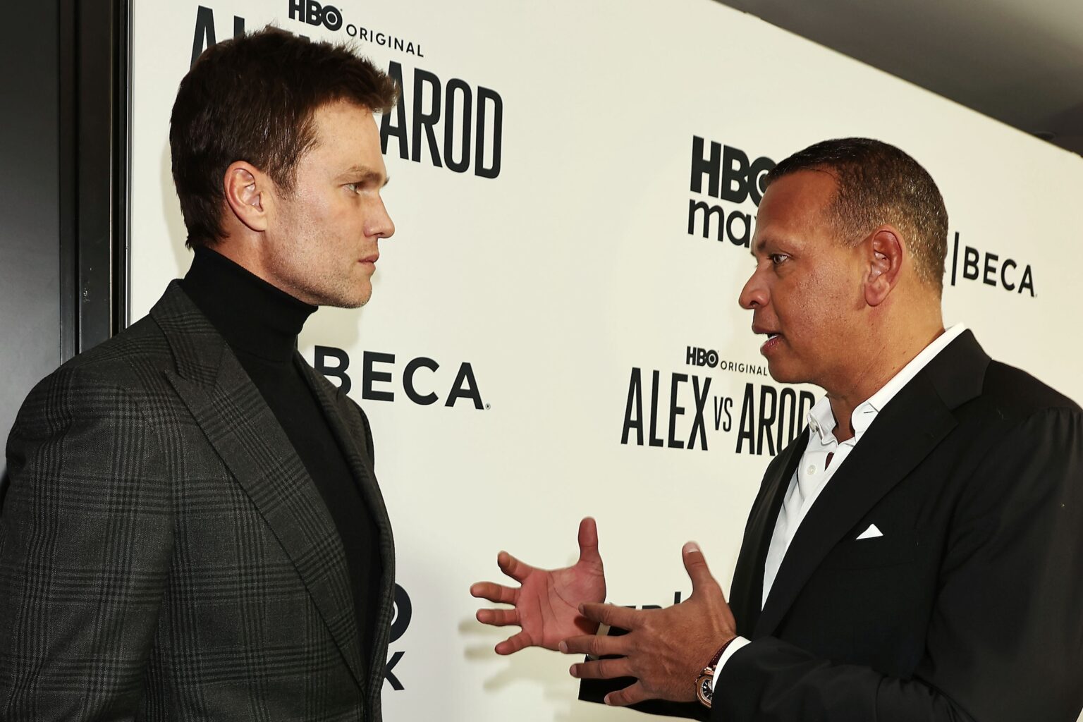 New York, New York - 11/3/25 HBO Documentary Films World Premiere of “ALEX VS AROD” -PICTURED: Tom Brady and Alex Rodriguez - PHOTO by: Dave Allocca / Starpix - Location: DGA