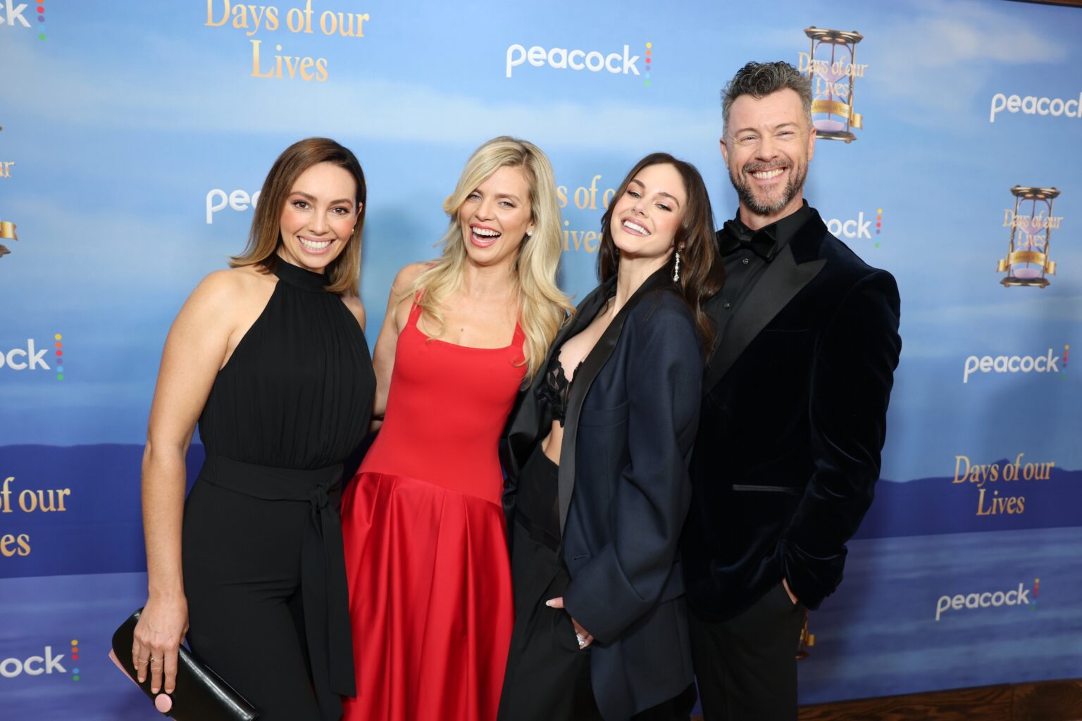 DAYS OF OUR LIVES -- "60th Anniversary Red Carpet" Episode -- Pictured: (l-r) Emily O’Brien, , , -- (Photo by: Todd Williamson/Peacock)