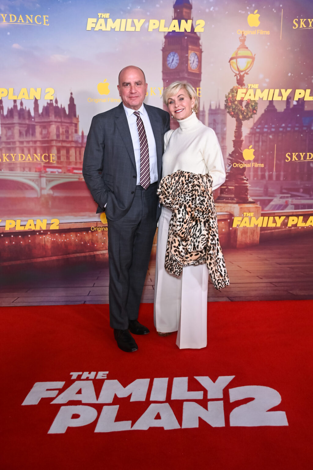 LONDON, ENGLAND - NOVEMBER 11: Don Granger and Lisa McRee attend the World Premiere of Apple Original Films' "The Family Plan 2" at Curzon Mayfair on November 11, 2025 in London, England. "The Family Plan 2" will premiere globally on Apple TV on Friday, November 21, 2025. Photo Credit: Dave Benett