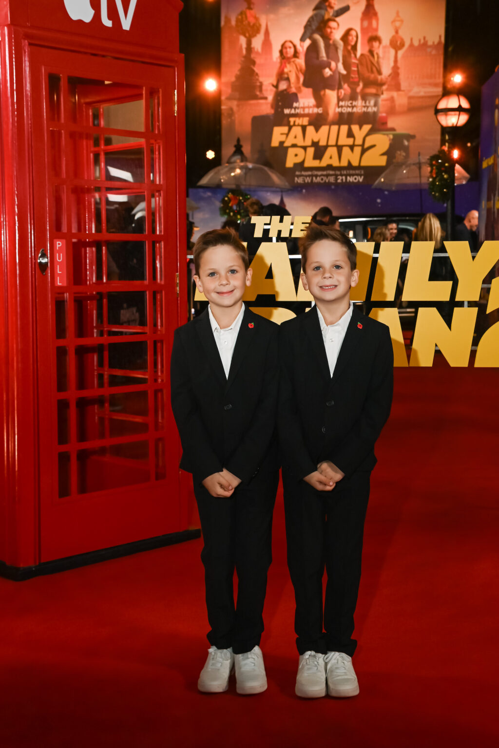 LONDON, ENGLAND - NOVEMBER 11: Peter Lindsay and Theodore Lindsay attend the World Premiere of Apple Original Films' "The Family Plan 2" at Curzon Mayfair on November 11, 2025 in London, England. "The Family Plan 2" will premiere globally on Apple TV on Friday, November 21, 2025. Photo Credit: Dave Benett