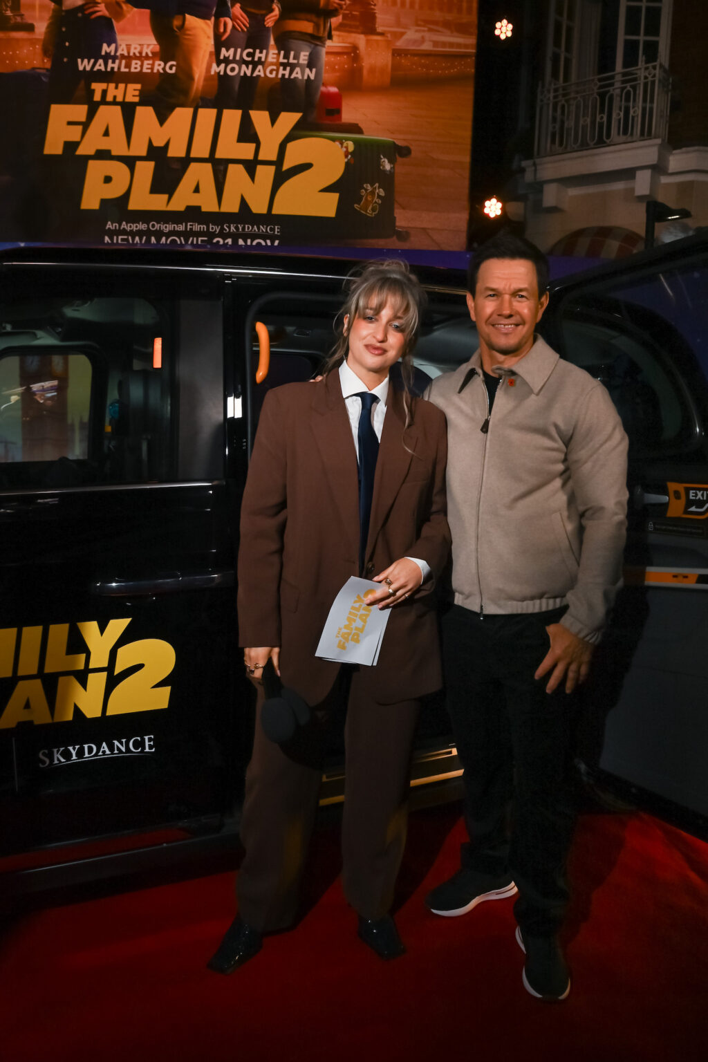 LONDON, ENGLAND - NOVEMBER 11: Harriet Rose and Mark Wahlberg attend the World Premiere of Apple Original Films' "The Family Plan 2" at Curzon Mayfair on November 11, 2025 in London, England. "The Family Plan 2" will premiere globally on Apple TV on Friday, November 21, 2025. Photo Credit: Dave Benett