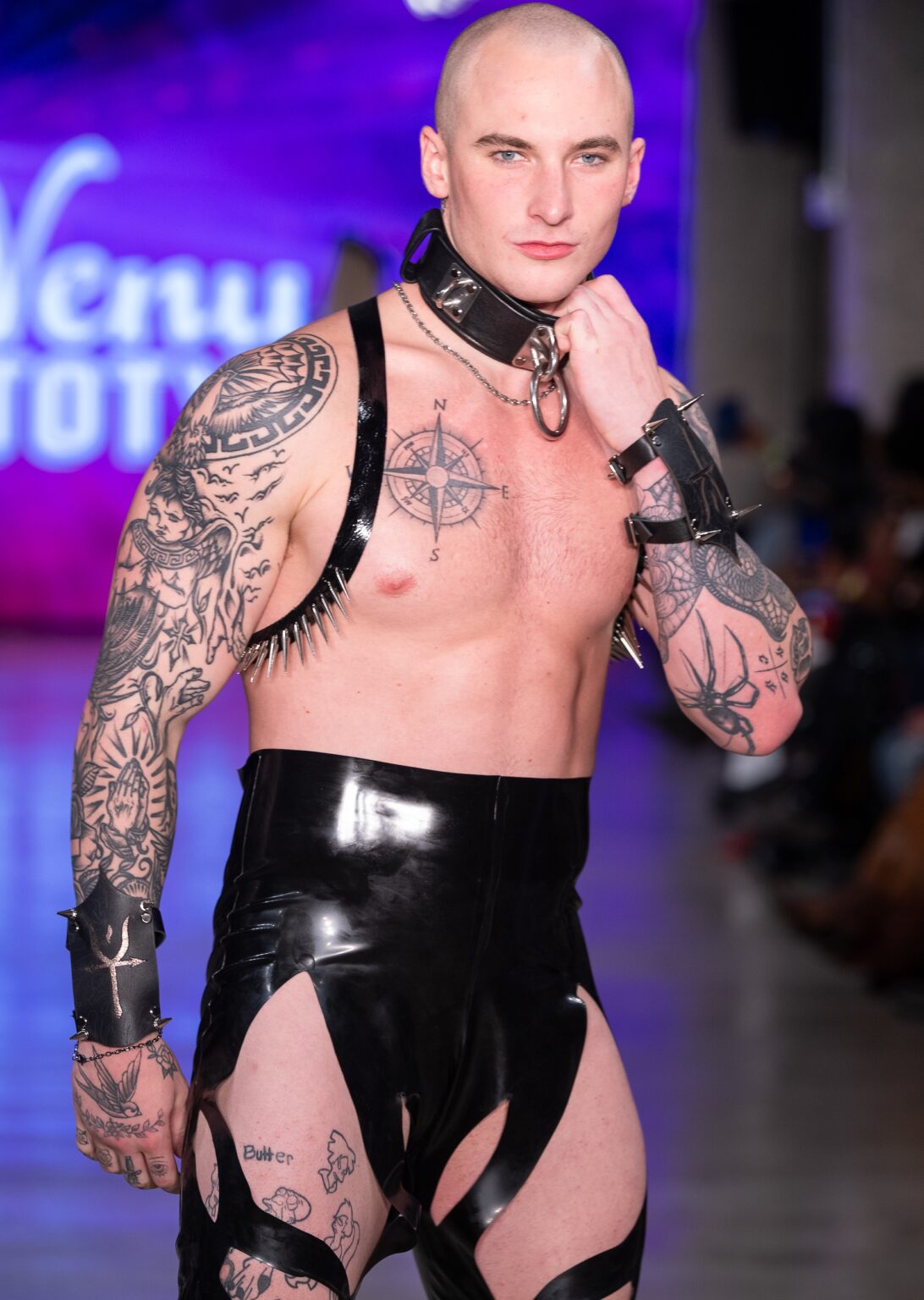 LOS ANGELES, CALIFORNIA - OCTOBER 18: A model walks the runway at the Venus Prototype show during Los Angeles Fashion Week Powered By Art Hearts Fashion at The New Mart on October 18, 2025 in Los Angeles, California. (Photo by Mark Gunter/Getty Images for Art Hearts Fashion)