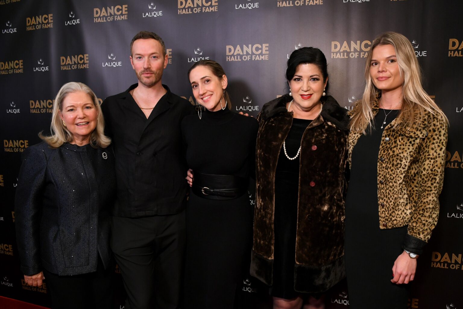 CULVER CITY, CALIFORNIA - DECEMBER 03: (L-R) Sharon Davis, Matt Carney, Melissa Barak, Julia Rivera, and Olivia O'Conner attend the inaugural Dance Hall of Fame ceremony honoring the most influential artists in dance history at Glorya Kaufman Community Center on December 03, 2025 in Culver City, California. (Photo by Alberto E. Rodriguez/Getty Images for Dance Hall of Fame)