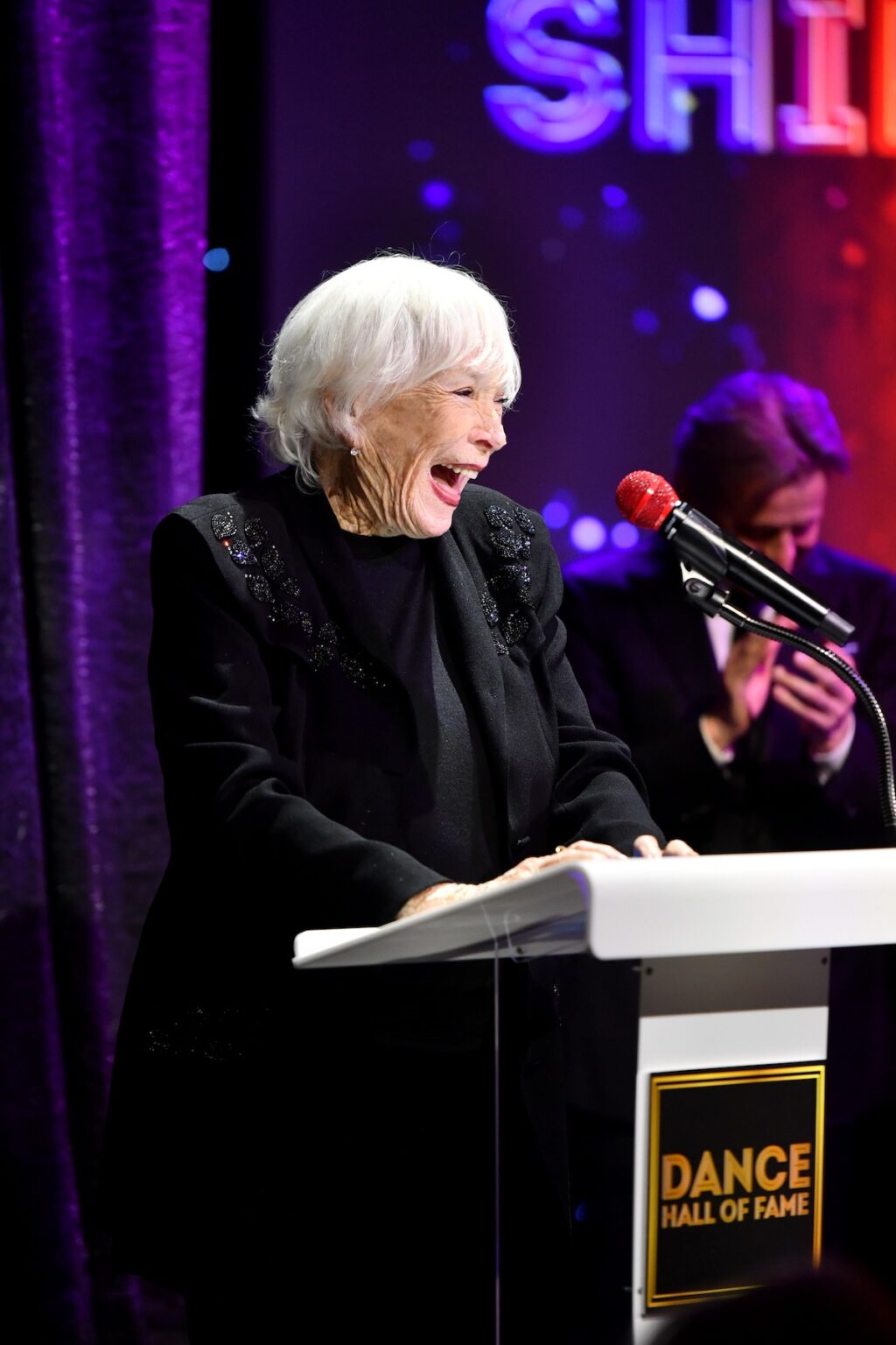 CULVER CITY, CALIFORNIA - DECEMBER 03: Shirley MacLaine accepts the Lifetime Achievement Award onstage during the inaugural Dance Hall of Fame ceremony honoring the most influential artists in dance history at Glorya Kaufman Community Center on December 03, 2025 in Culver City, California. (Photo by Alberto E. Rodriguez/Getty Images for Dance Hall of Fame)