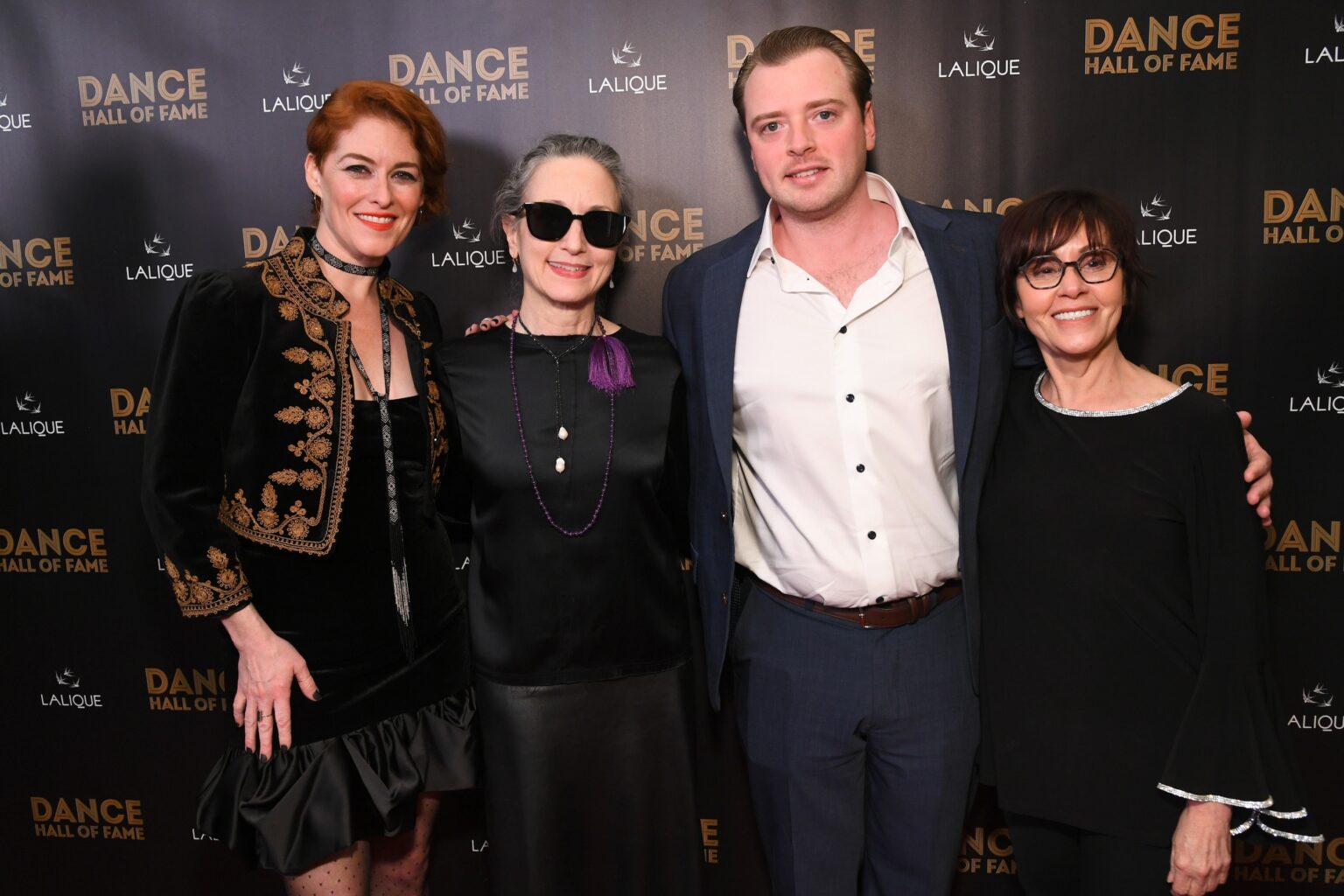 CULVER CITY, CALIFORNIA - DECEMBER 03: (L-R) Dylis Croman, Bebe Neuwirth, Noah Fosse, and Lisa Mordente attend the inaugural Dance Hall of Fame ceremony honoring the most influential artists in dance history at Glorya Kaufman Community Center on December 03, 2025 in Culver City, California. (Photo by Alberto E. Rodriguez/Getty Images for Dance Hall of Fame)
