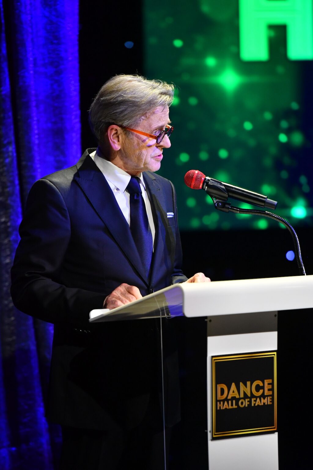 CULVER CITY, CALIFORNIA - DECEMBER 03: Mikhail Baryshnikov is inducted into the Dance Hall of Fame onstage during The Inaugural Dance Hall Of Fame Ceremony Honoring The Most Influential Artists In Dance History at Glorya Kaufman Community Center on December 03, 2025 in Culver City, California. (Photo by Alberto E. Rodriguez/Getty Images for Dance Hall of Fame)